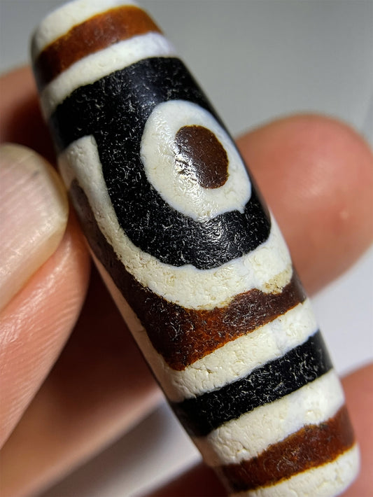 Real Tibetan Ancient Two Eyes Dzi Bead Amulet Pendant Himalayan Agate Genuine Pure 2 Eyed Gzi Old Antique Talisman Bracelet Authentic
