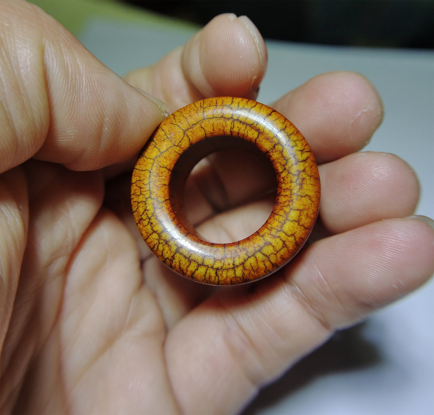 Real Tibetan Antique Yak Bone Amulet Pendant Ring Genuine Kapala Beads Old Mala Prayer Doughnut Lucky Talisman Donut