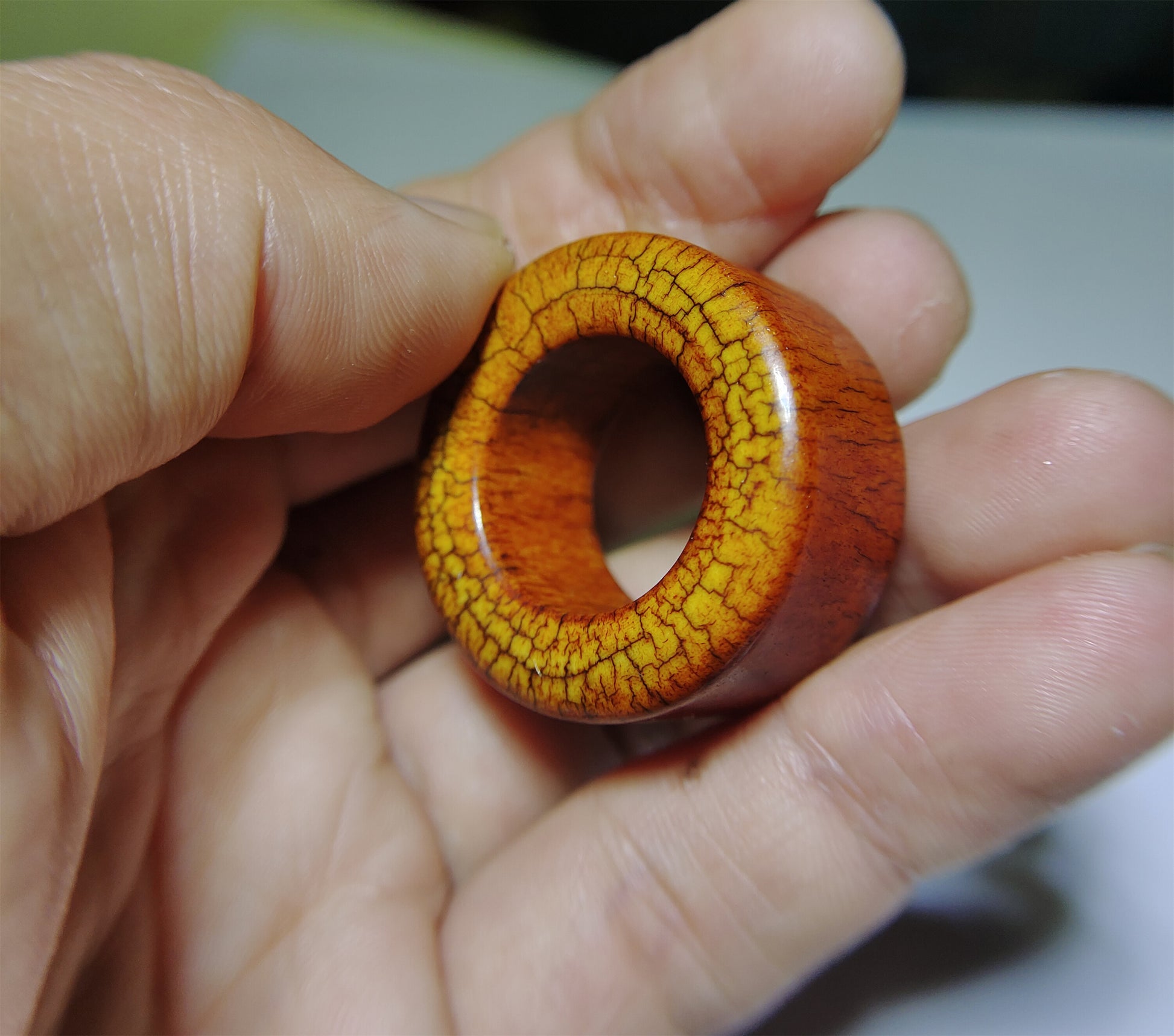 Real Tibetan Antique Yak Bone Amulet Pendant Ring Genuine Kapala Beads Old Mala Prayer Doughnut Lucky Talisman Donut