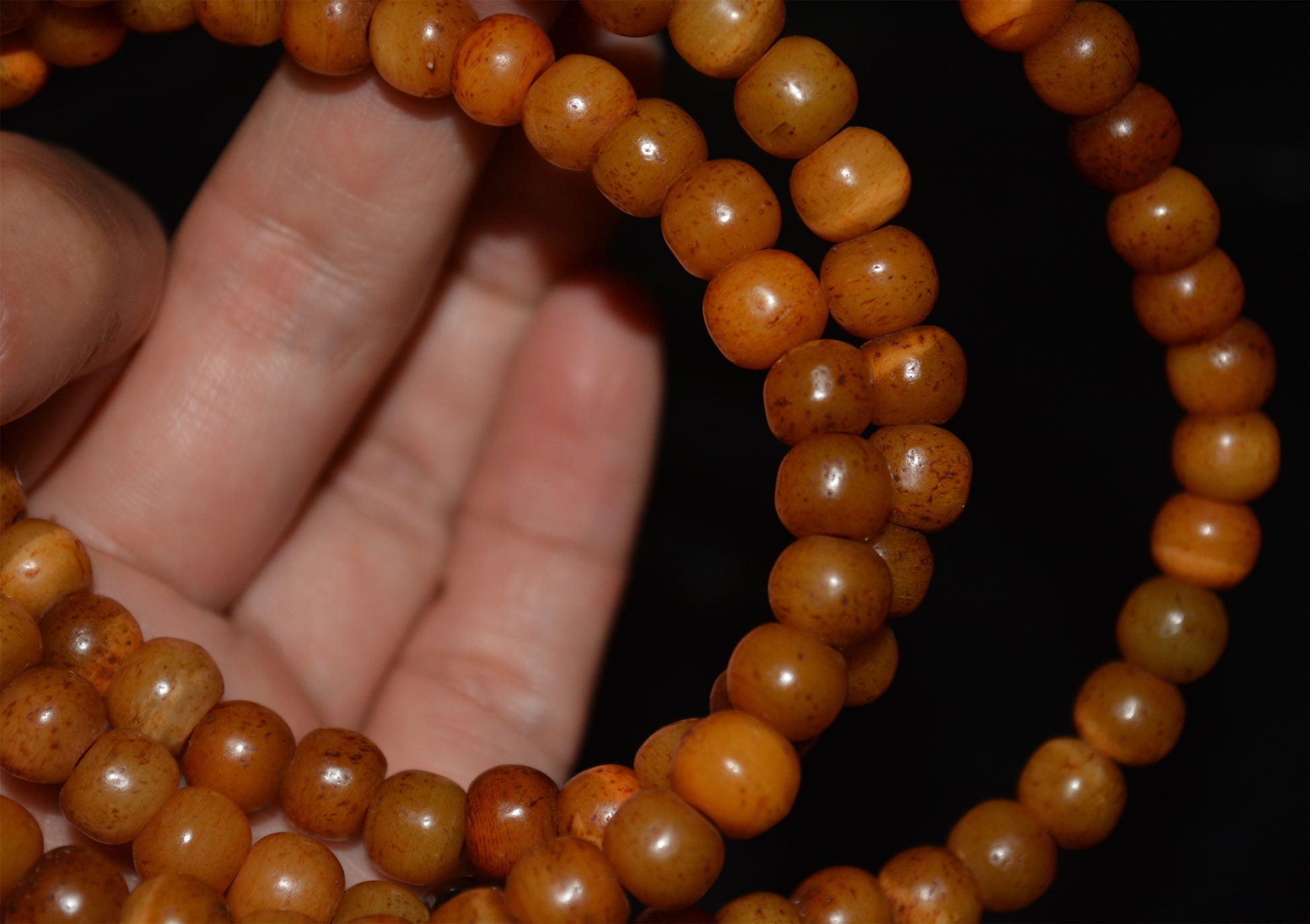 Real Tibetan Antique Kapala Bone Bracelet Old Mala Prayer Beads Tibet Genuine Talisman Rosary