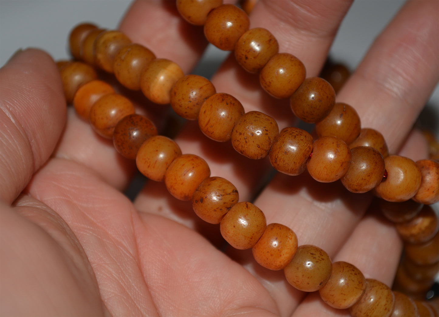 Real Tibetan Antique Kapala Bone Bracelet Old Mala Prayer Beads Tibet Genuine Talisman Rosary