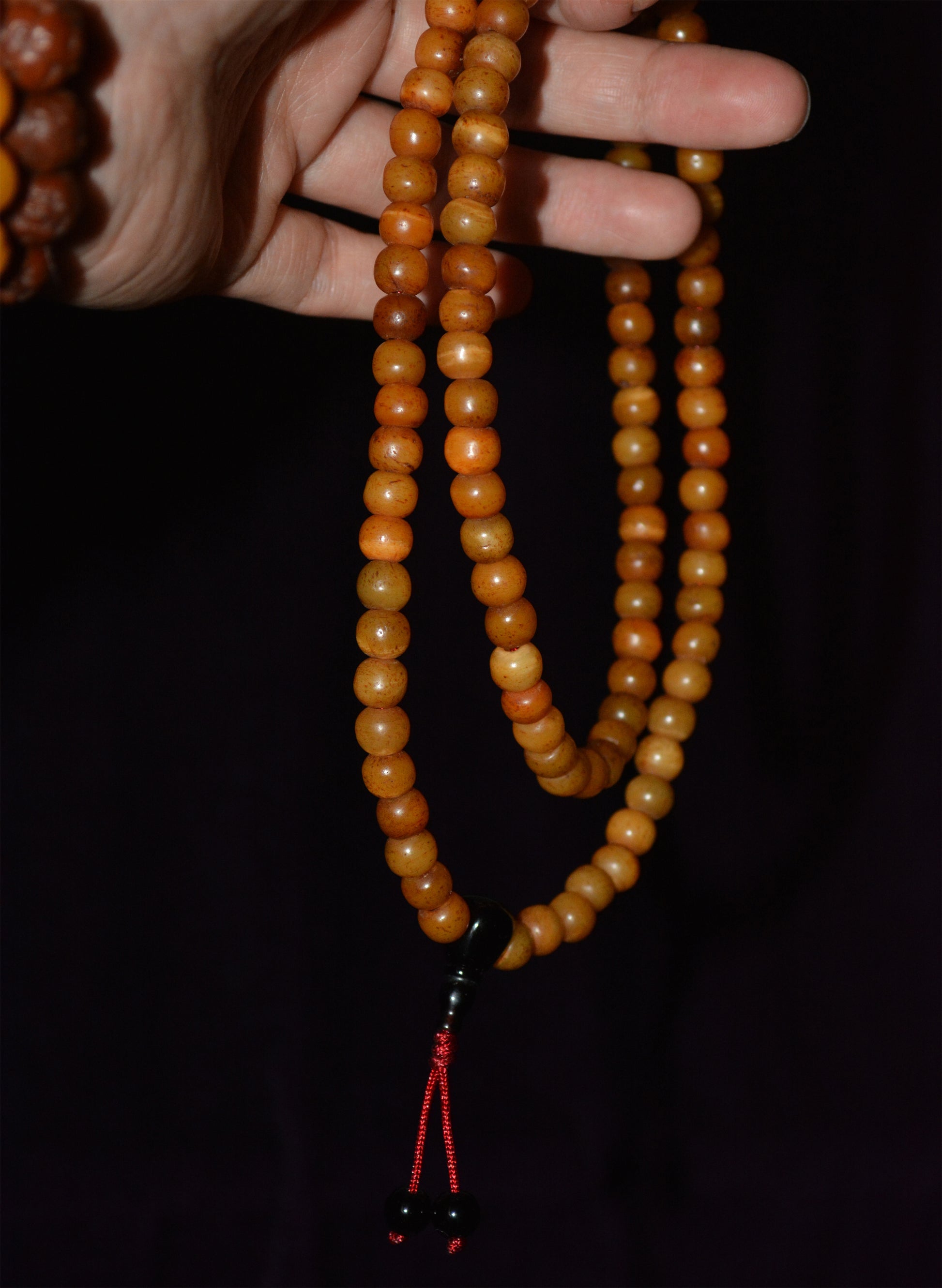Real Tibetan Antique Kapala Bone Bracelet Old Mala Prayer Beads Tibet Genuine Talisman Rosary