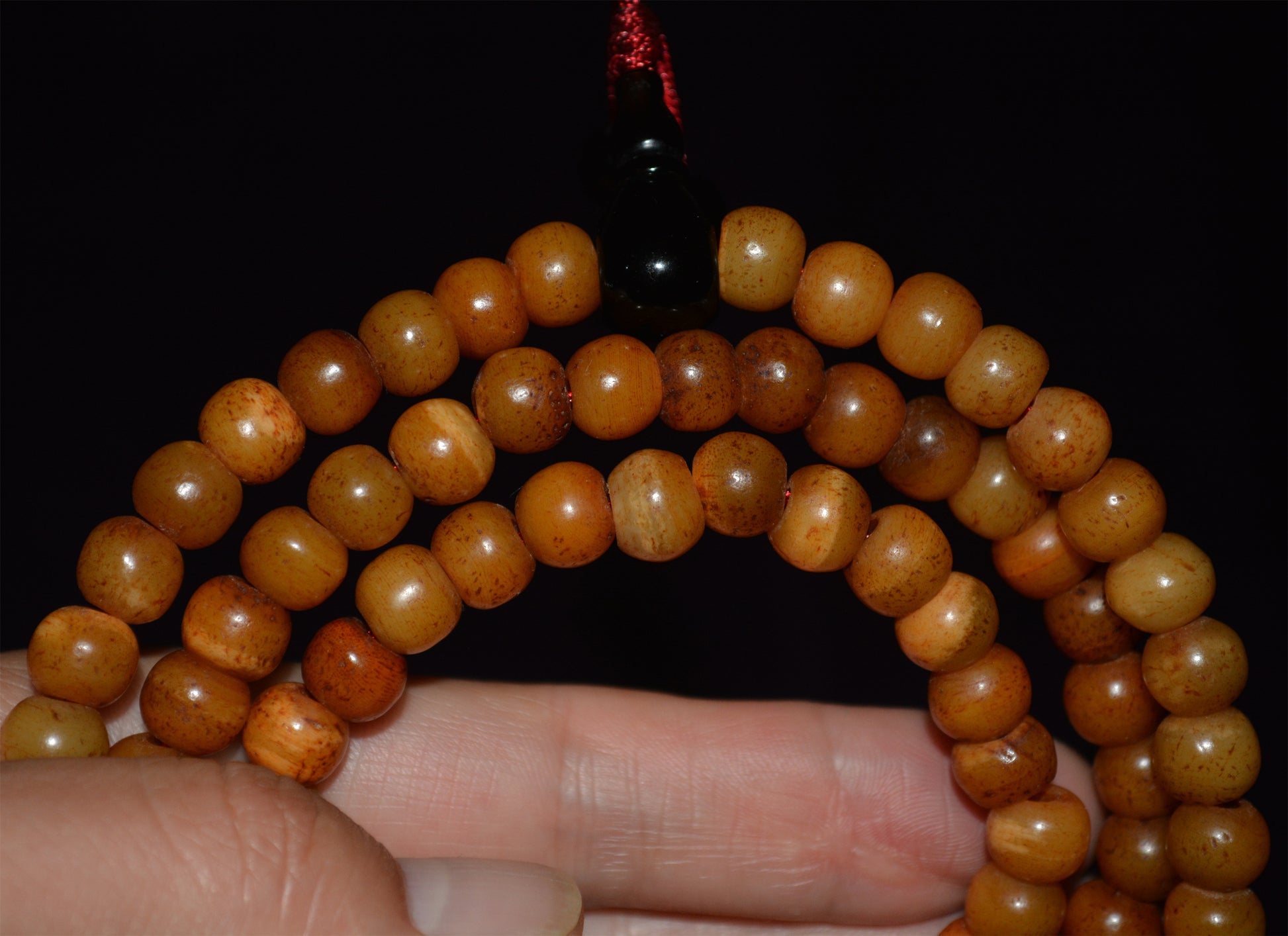 Real Tibetan Antique Kapala Bone Bracelet Old Mala Prayer Beads Tibet Genuine Talisman Rosary