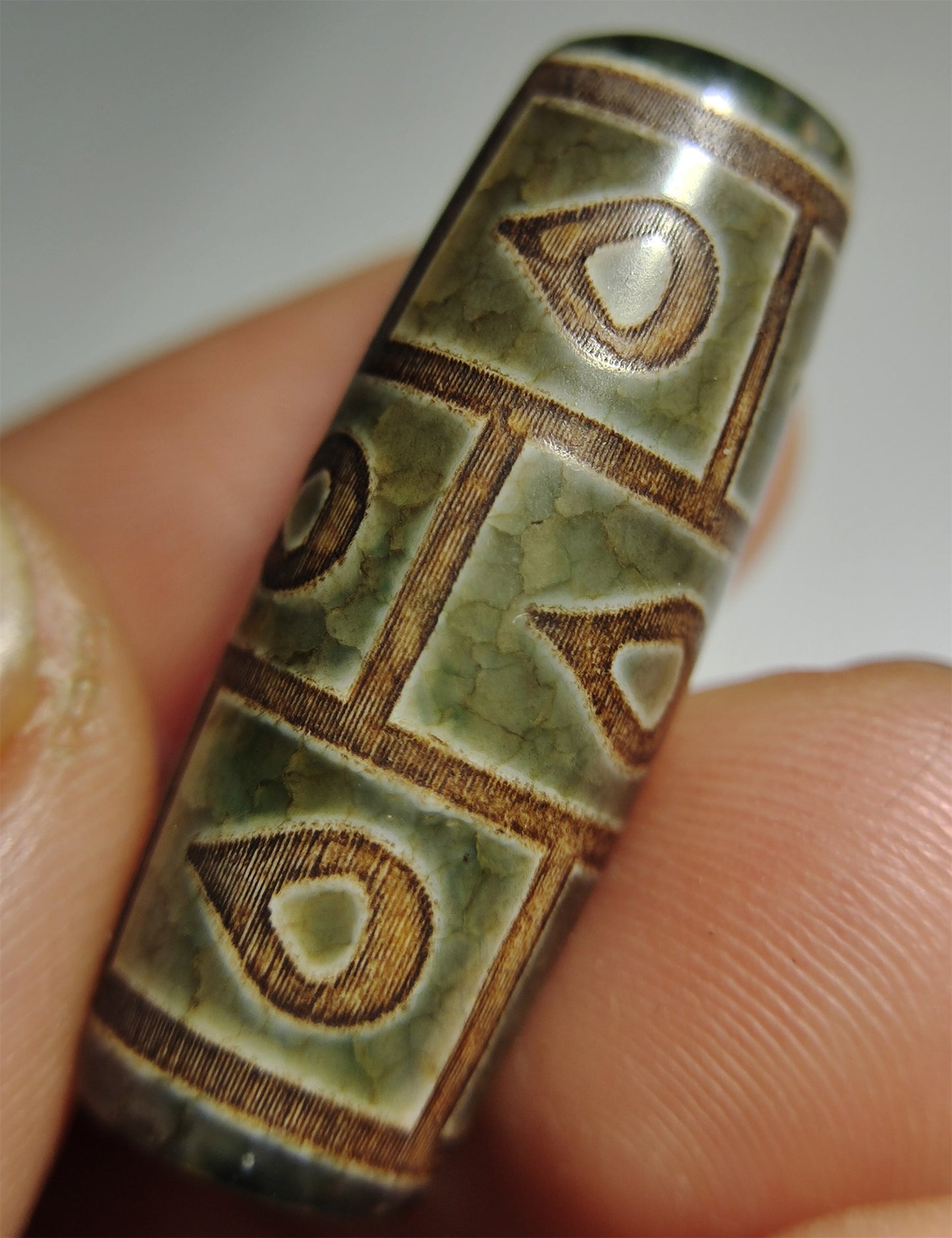 Real Tibetan Bodhi Leaf Nine Eyes Dzi Bead Amulet Pendant Himalayas Agate Pure 9 Eyed Gzi Old Real Talisman Bracelet