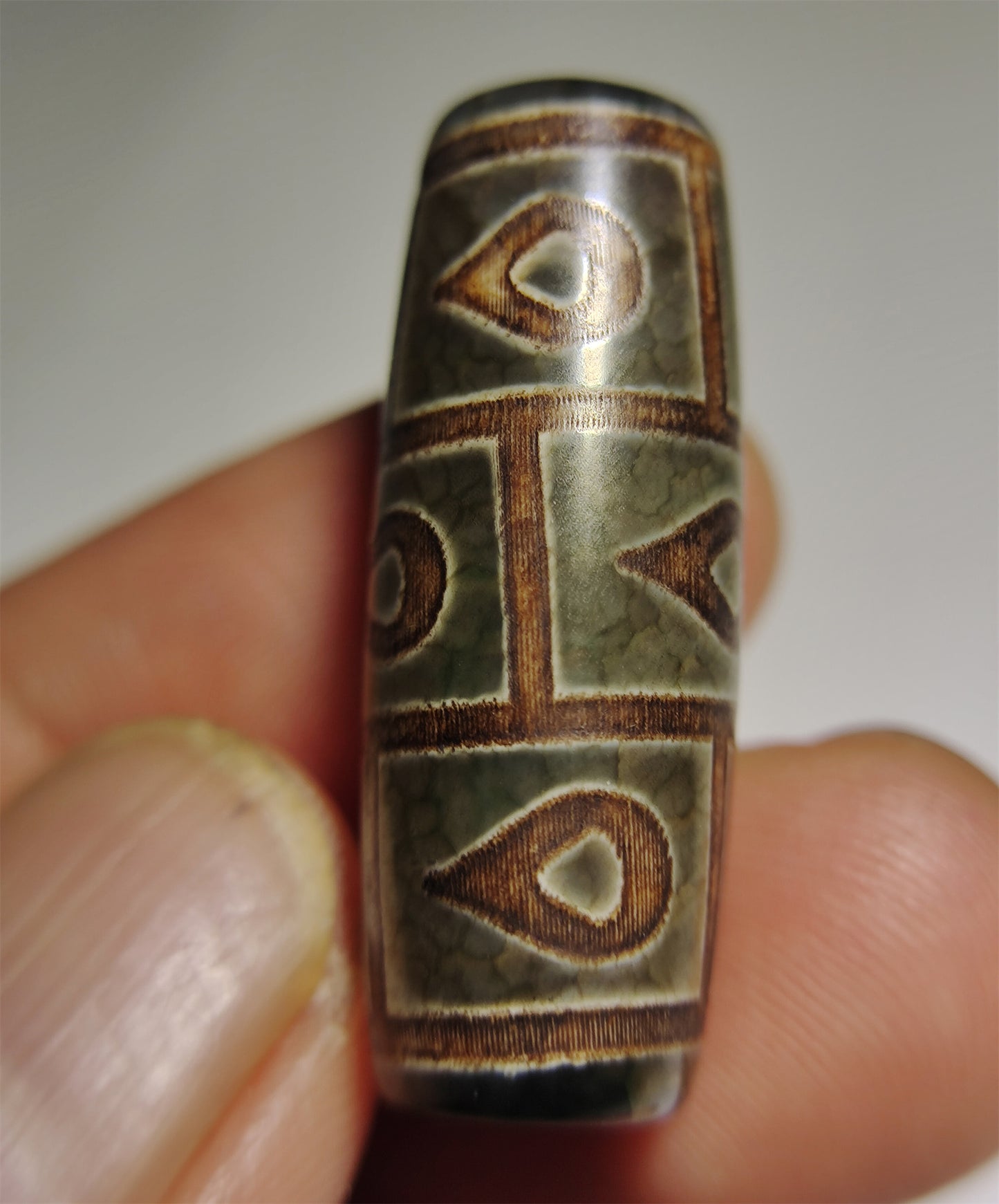 Real Tibetan Bodhi Leaf Nine Eyes Dzi Bead Amulet Pendant Himalayas Agate Pure 9 Eyed Gzi Old Real Talisman Bracelet