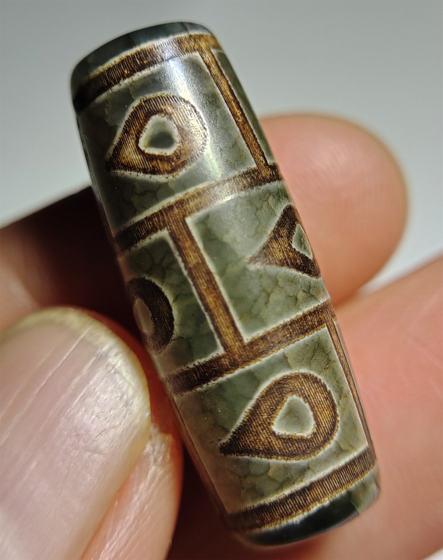 Real Tibetan Bodhi Leaf Nine Eyes Dzi Bead Amulet Pendant Himalayas Agate Pure 9 Eyed Gzi Old Real Talisman Bracelet