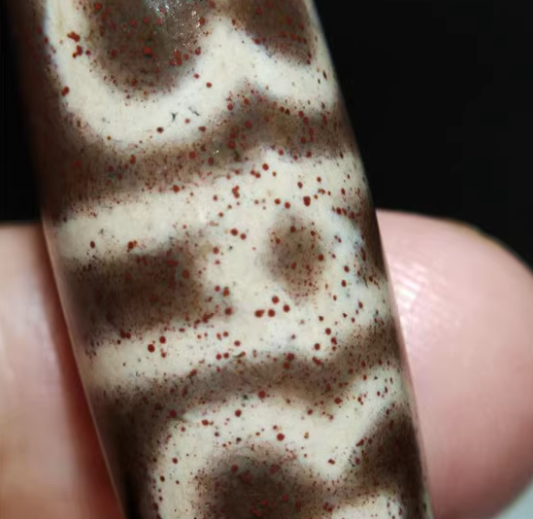 Real Tibetan Guru Rinpoche Dzi Bead Pendant Amulet Old Ancient Pure Himalayan Real Cinnabar Bloodspots Agate Gzi