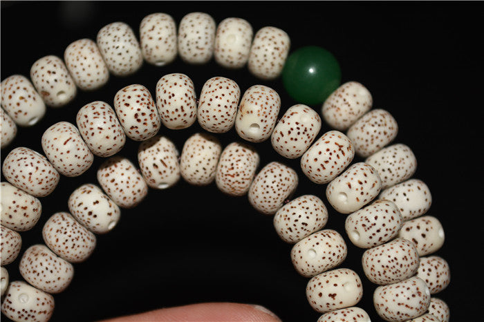 Real Tibetan Lotus Bodhi Seeds Mala Prayer Beads Bracelet Two Eyes Dzi Bead Old Ancient 108 Rosary Himalayan