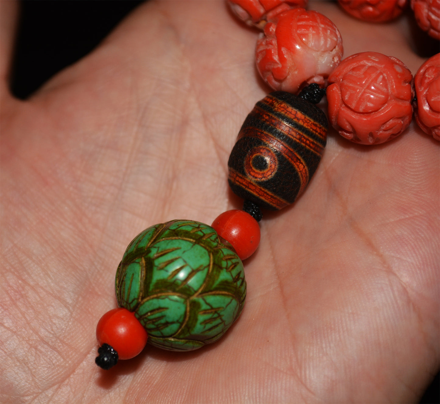 Real Tibetan Natural Red Coral Mala Prayer Beads Bracelet Genuine Himalayan