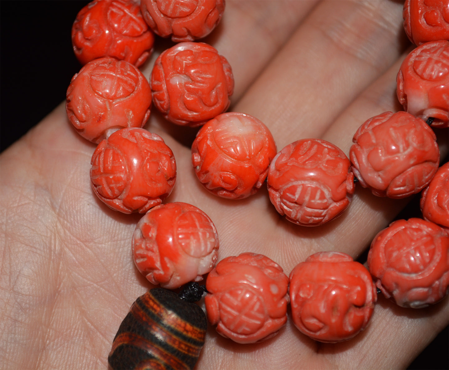 Real Tibetan Natural Red Coral Mala Prayer Beads Bracelet Genuine Himalayan