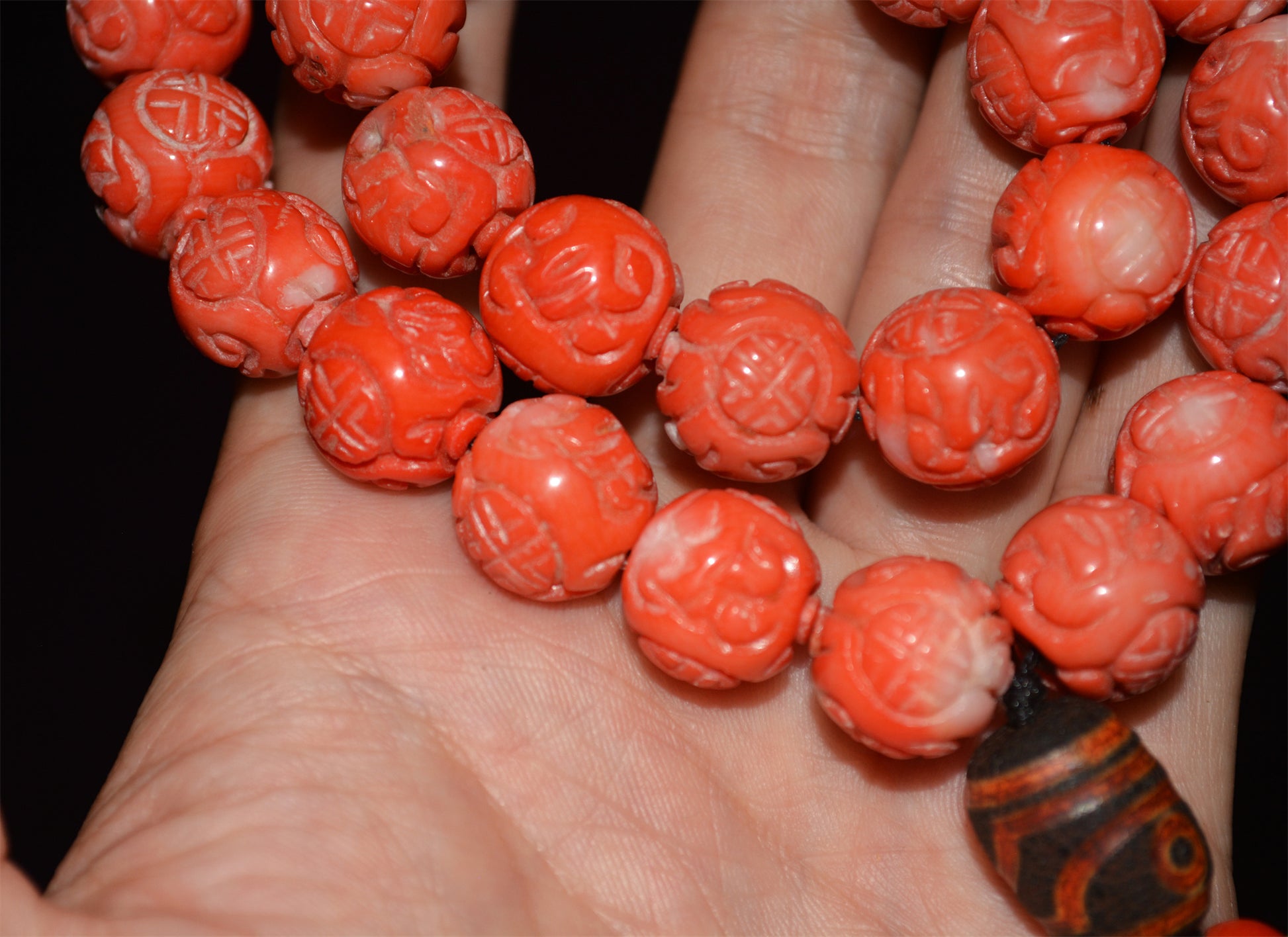 Real Tibetan Natural Red Coral Mala Prayer Beads Bracelet Genuine Himalayan