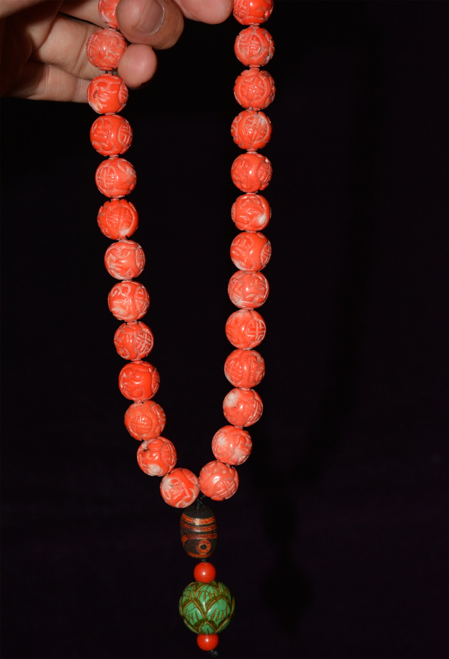 Real Tibetan Natural Red Coral Mala Prayer Beads Bracelet Genuine Himalayan