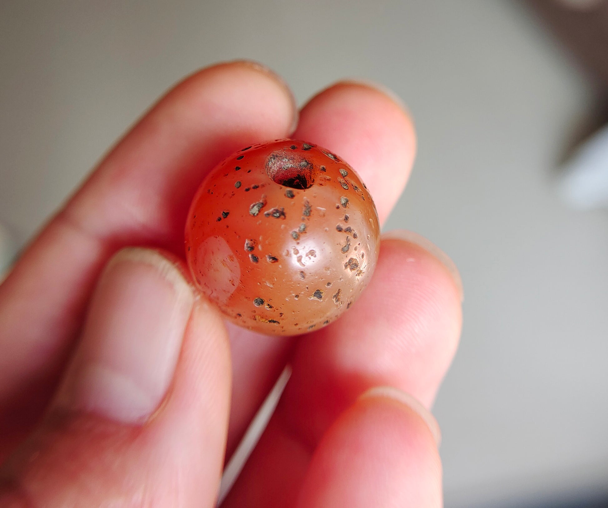 Real Tibetan Old Ancient Pema Raka Agate Bead Nanhong Red Carnelian Pendant Himalayan Genuine Amulet
