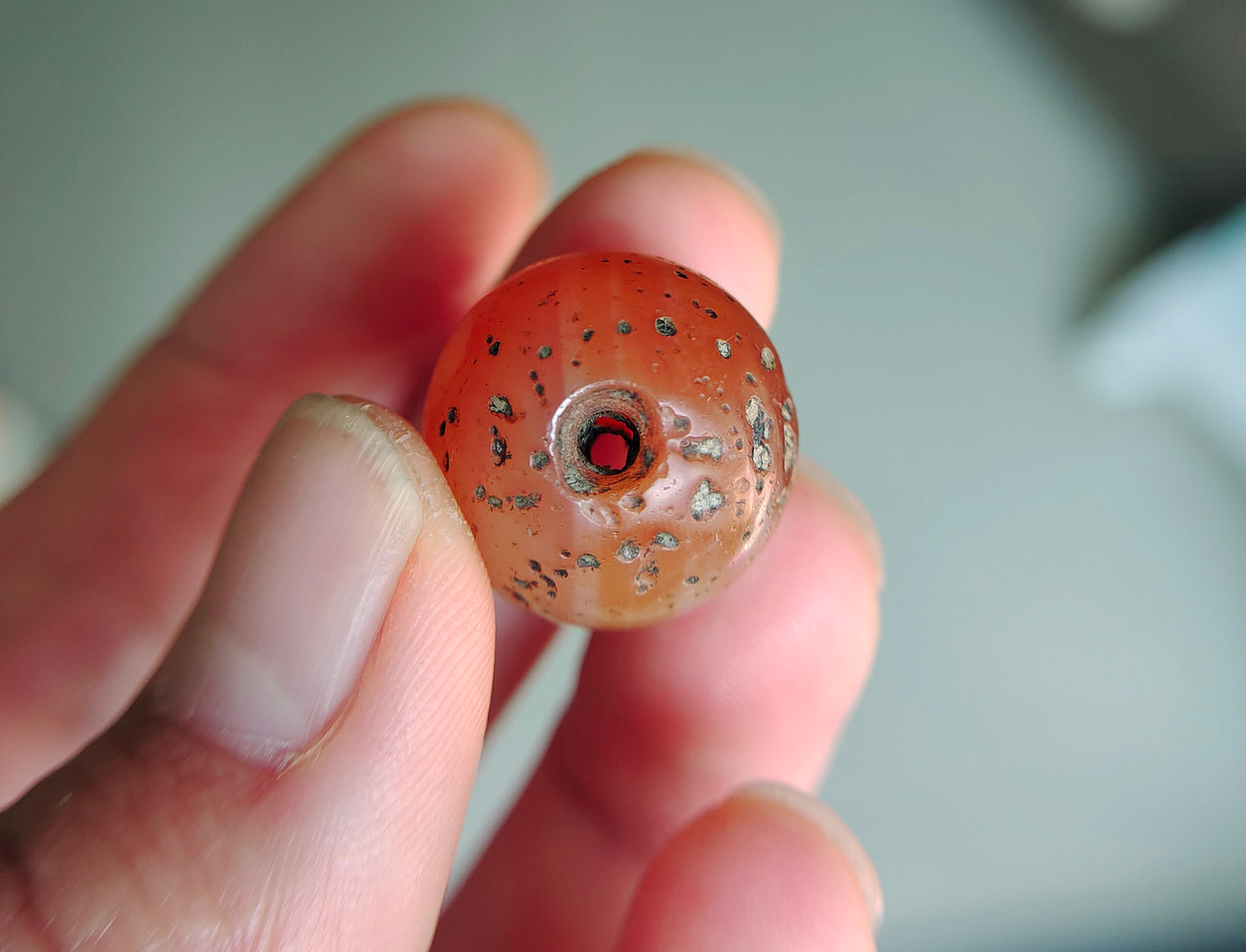 Real Tibetan Old Ancient Pema Raka Agate Bead Nanhong Red Carnelian Pendant Himalayan Genuine Amulet