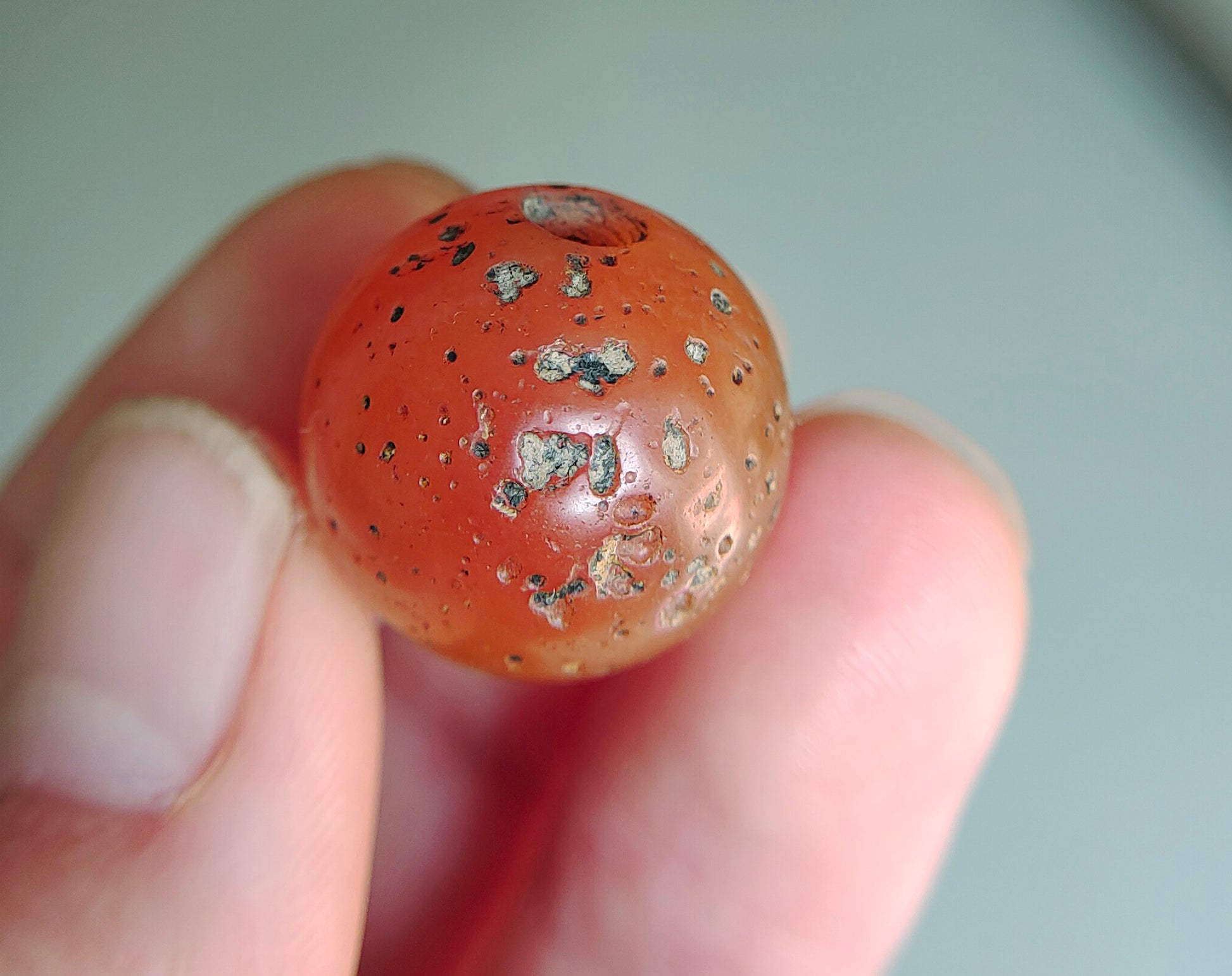 Real Tibetan Old Ancient Pema Raka Agate Bead Nanhong Red Carnelian Pendant Himalayan Genuine Amulet