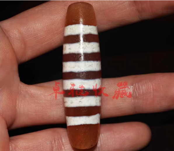 Real Tibetan Old Ancient Six Stripes Dzi Bead Amulet Himalayan Pendant Genuine Agate Pure Gzi