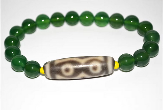 Real Tibetan Old Ancient Three Eyes Dzi Bead Amulet Pendant Himalaya Agate Genuine 3 Eyed Gzi Antique Talisman Bracelet