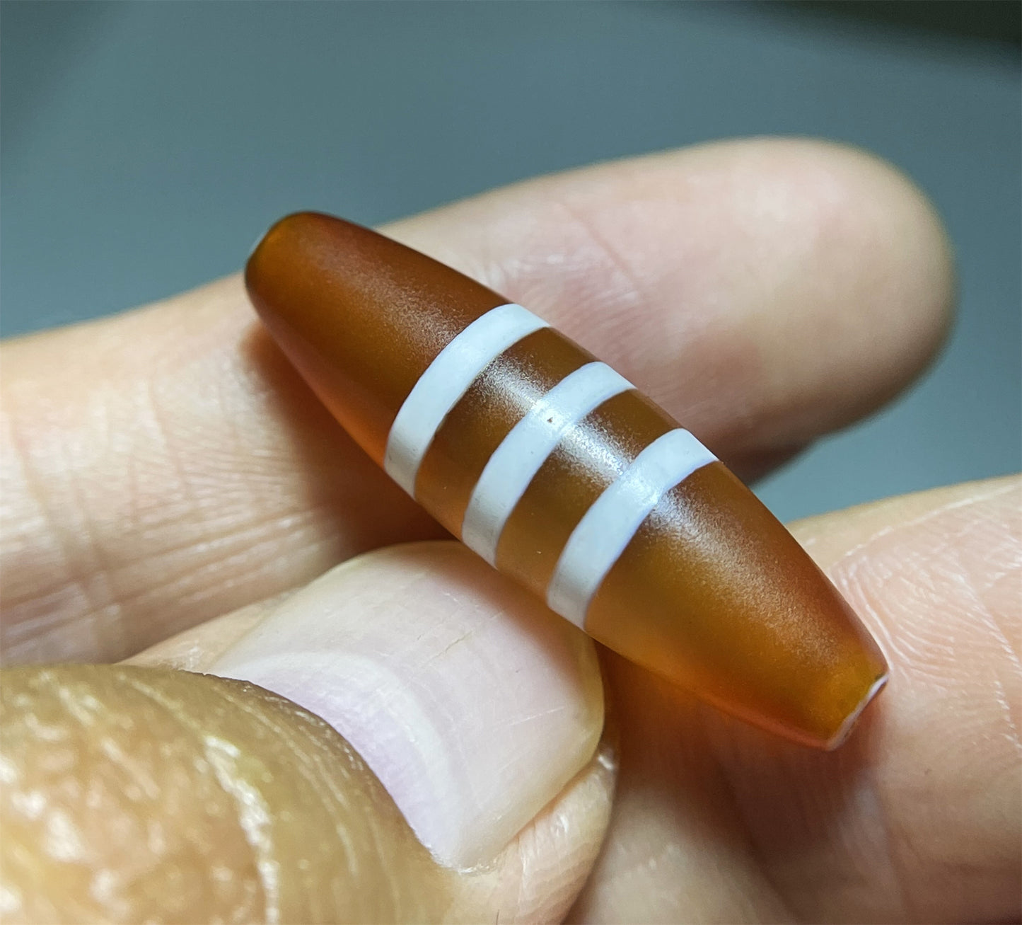 Real Tibetan Old Ancient Three Stripes Dzi Bead Amulet Himalayan Agate Pure Striped Chung Gzi Pendant Bracelet