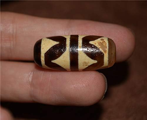 Real Tibetan Old Ancient Tiger Tooth Dzi Bead Amulet Himalayan Zigzag Agate Pure Water Wave Gzi Pendant