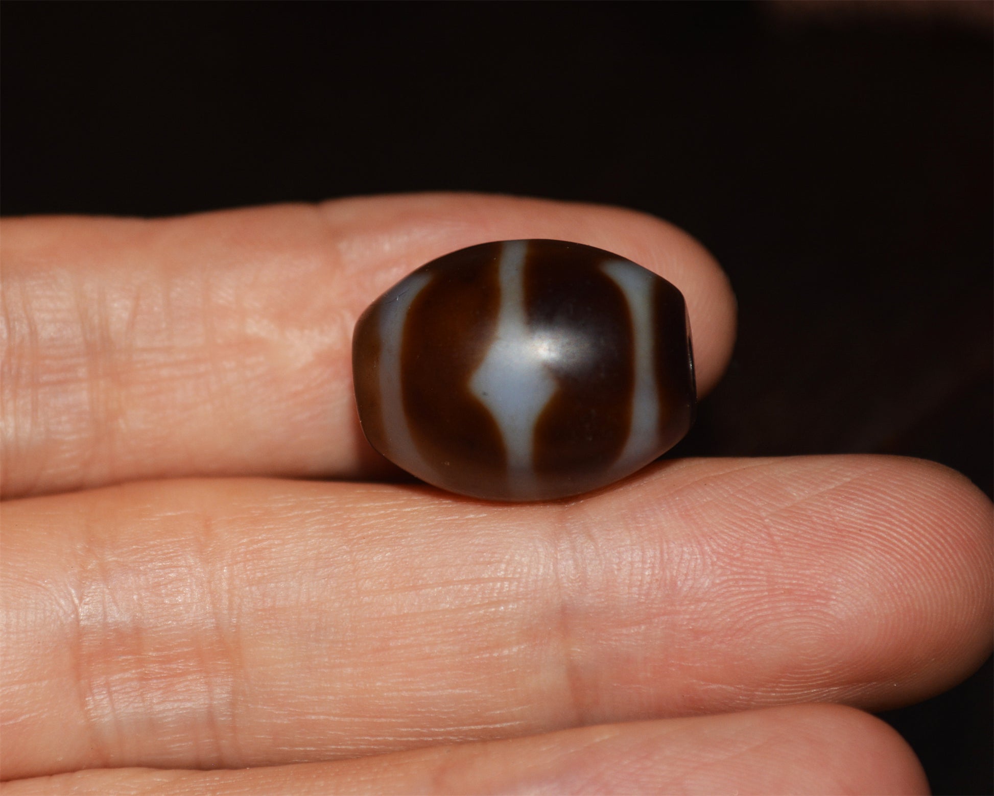 Real Tibetan Old Ancient Tiger Tooth Dzi Bead Amulet Pendant Water Wave Himalayas Pure Zigzag Gzi Talisman Bracelet