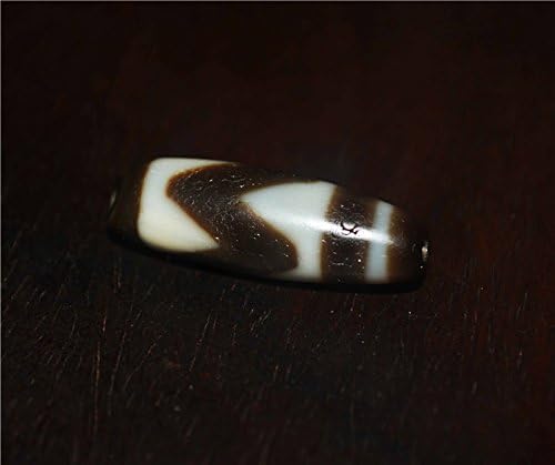 Real Tibetan Old Ancient Tiger Tooth Dzi Bead Water Wave Amulet Himalayan Agate Pure Gzi Pendant