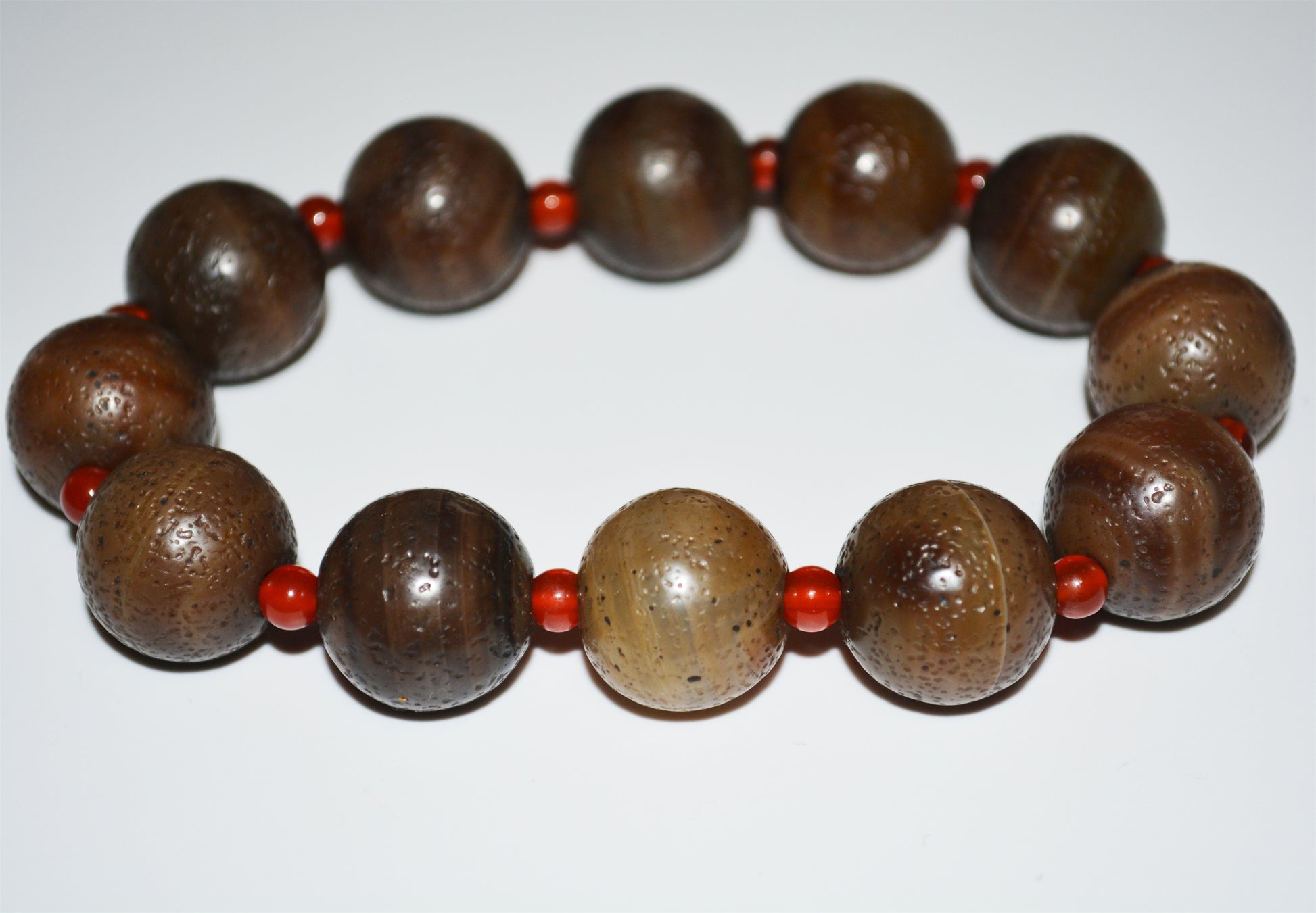 Real Tibetan Old Ancient Agate Bracelet Mala Prayer Beads Antique Carnelian Rosary Himalaya Genuine Worry Amulet