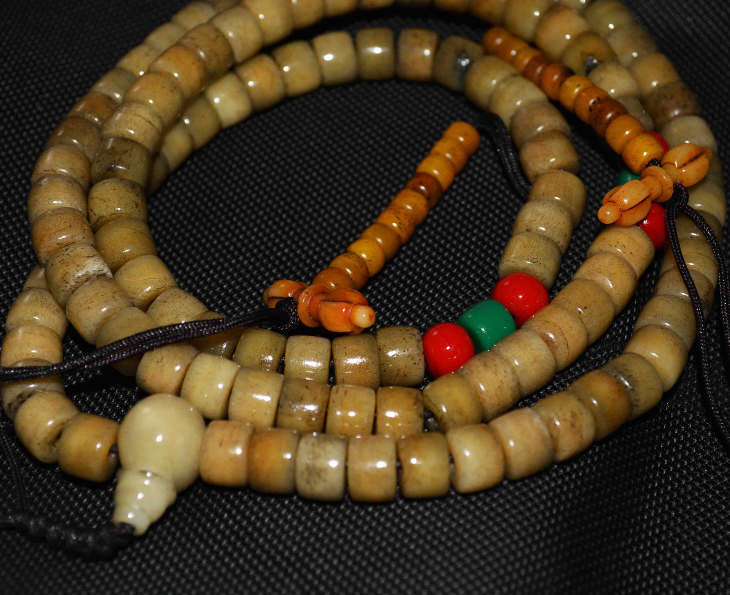 Genuine Tibetan Old Antique Kapala Bone Mala Prayer Beads Bracelet Rosary Himalaya Real 108 Buddhism Worry Necklace Amulet