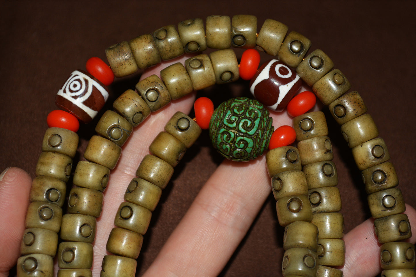 Real Tibetan Old Antique Kapala Bone Mala Prayer Beads 108 Rosary Bracelet Himalaya Genuine 108 Buddhism Worry Necklace Amulet