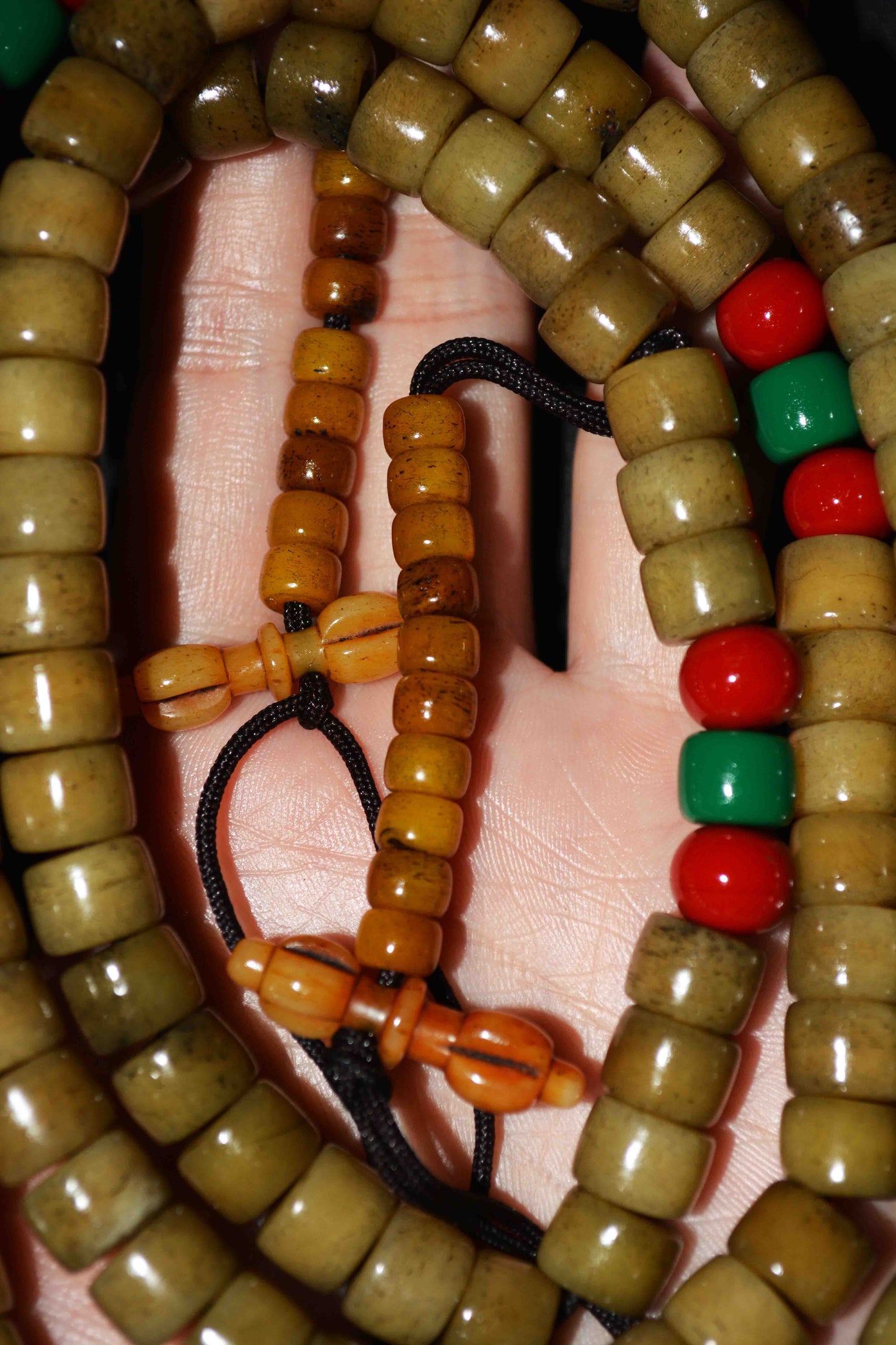 Genuine Tibetan Old Antique Kapala Bone Mala Prayer Beads Bracelet Rosary Himalaya Real 108 Buddhism Worry Necklace Amulet