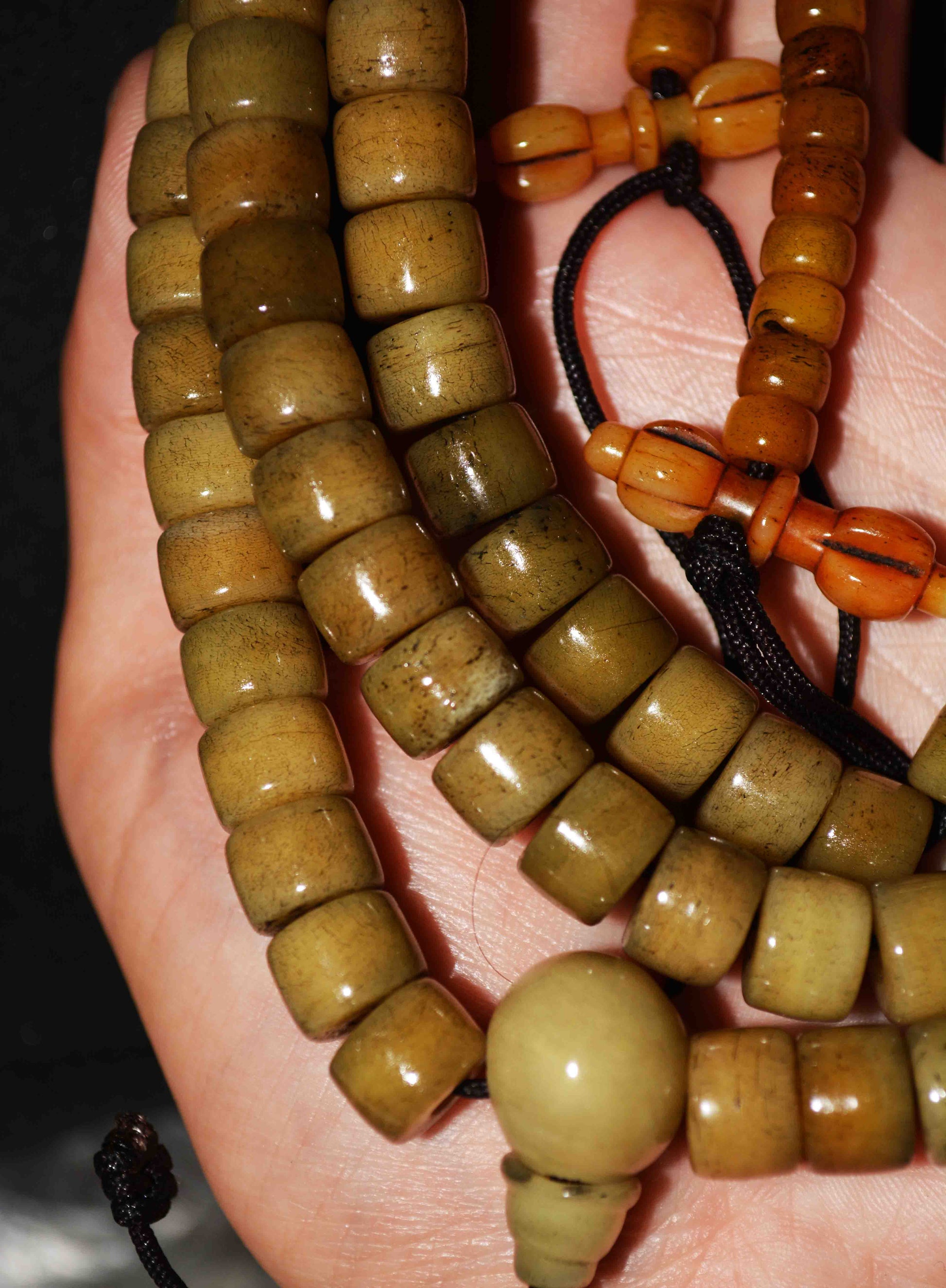 Genuine Tibetan Old Antique Kapala Bone Mala Prayer Beads Bracelet Rosary Himalaya Real 108 Buddhism Worry Necklace Amulet
