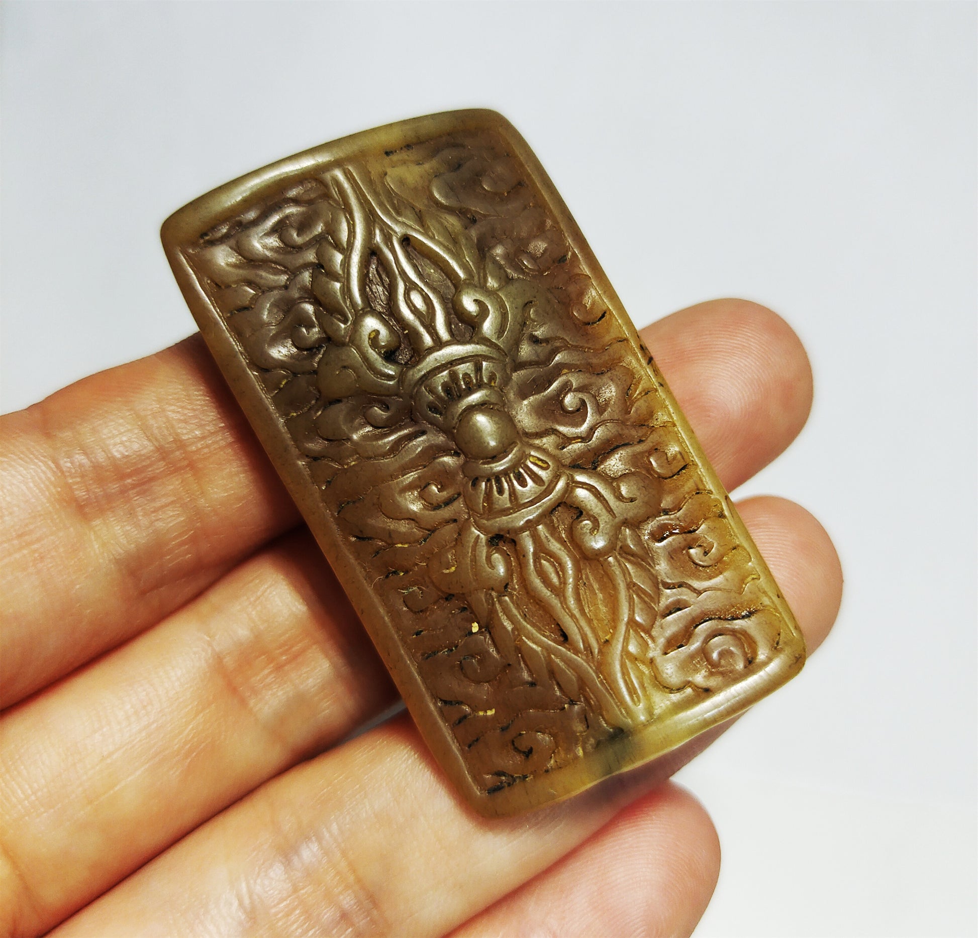 Real Tibetan Old Antique Kapala Bone Pendant Amulet Vajra Dorje Phurba Himalaya Genuine 108 Buddhism Mala Beads