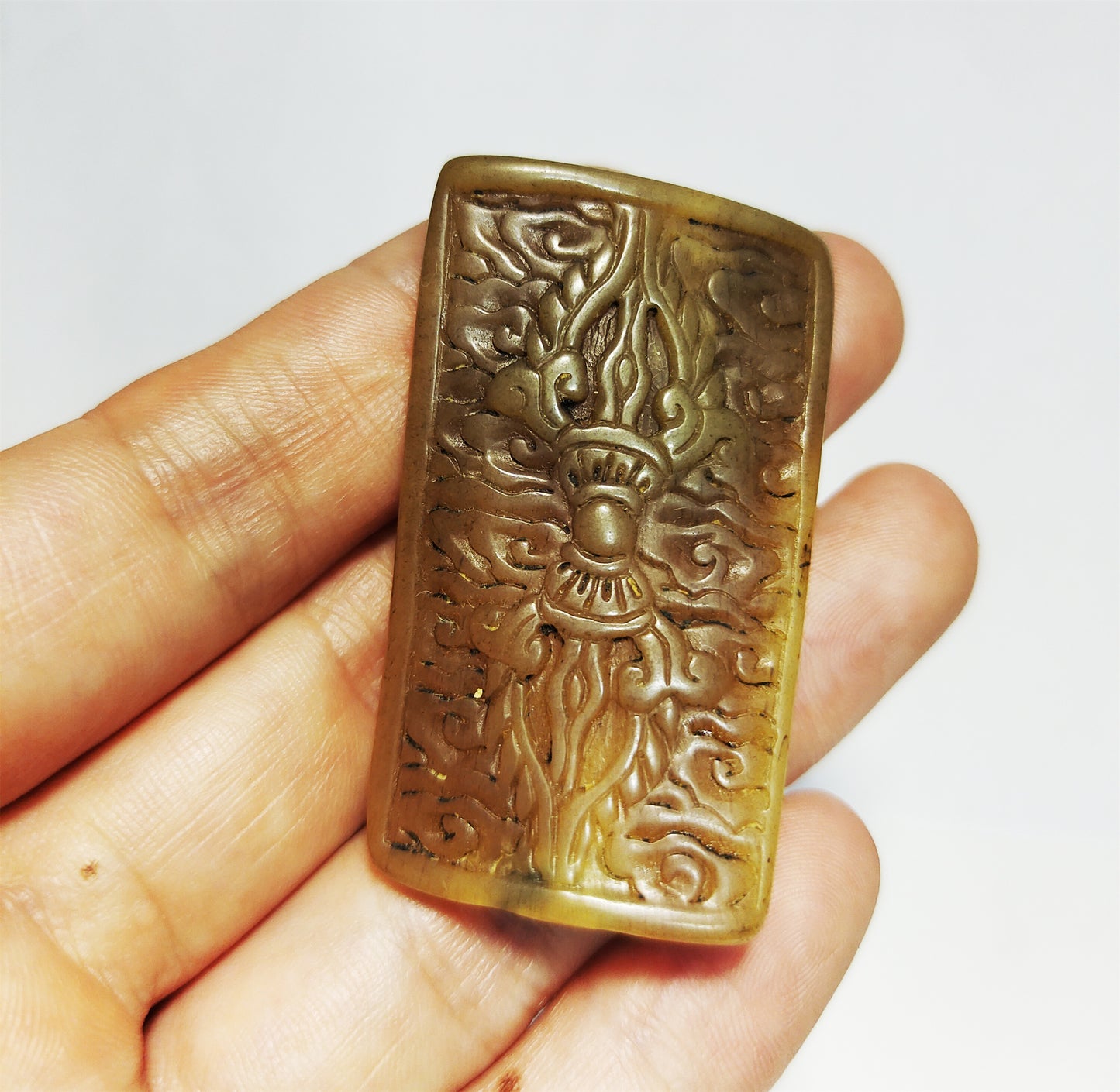 Real Tibetan Old Antique Kapala Bone Pendant Amulet Vajra Dorje Phurba Himalaya Genuine 108 Buddhism Mala Beads