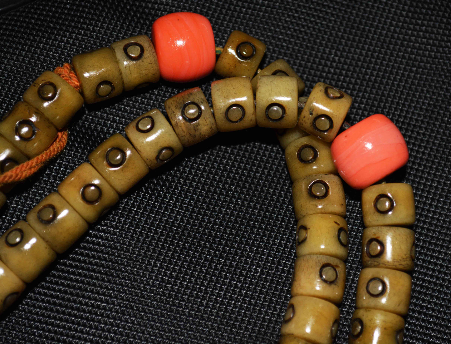 Real Tibetan Old Antique Kapala Bone Prayer Beads Mala Bracelet Rosary Himalaya Genuine 108 Buddhism Worry Necklace Amulet