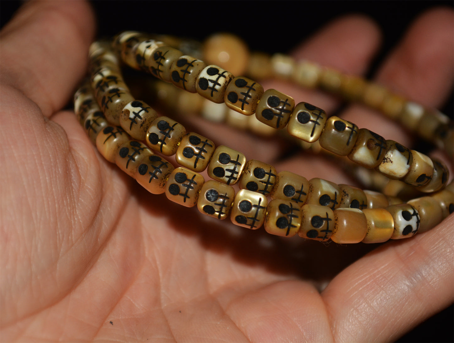 Real Tibetan Old Antique Kapala Bracelet Skull Mala Prayer Beads Amulet Himalayan Rosary Necklace 108 chitipati shmashana adhipati