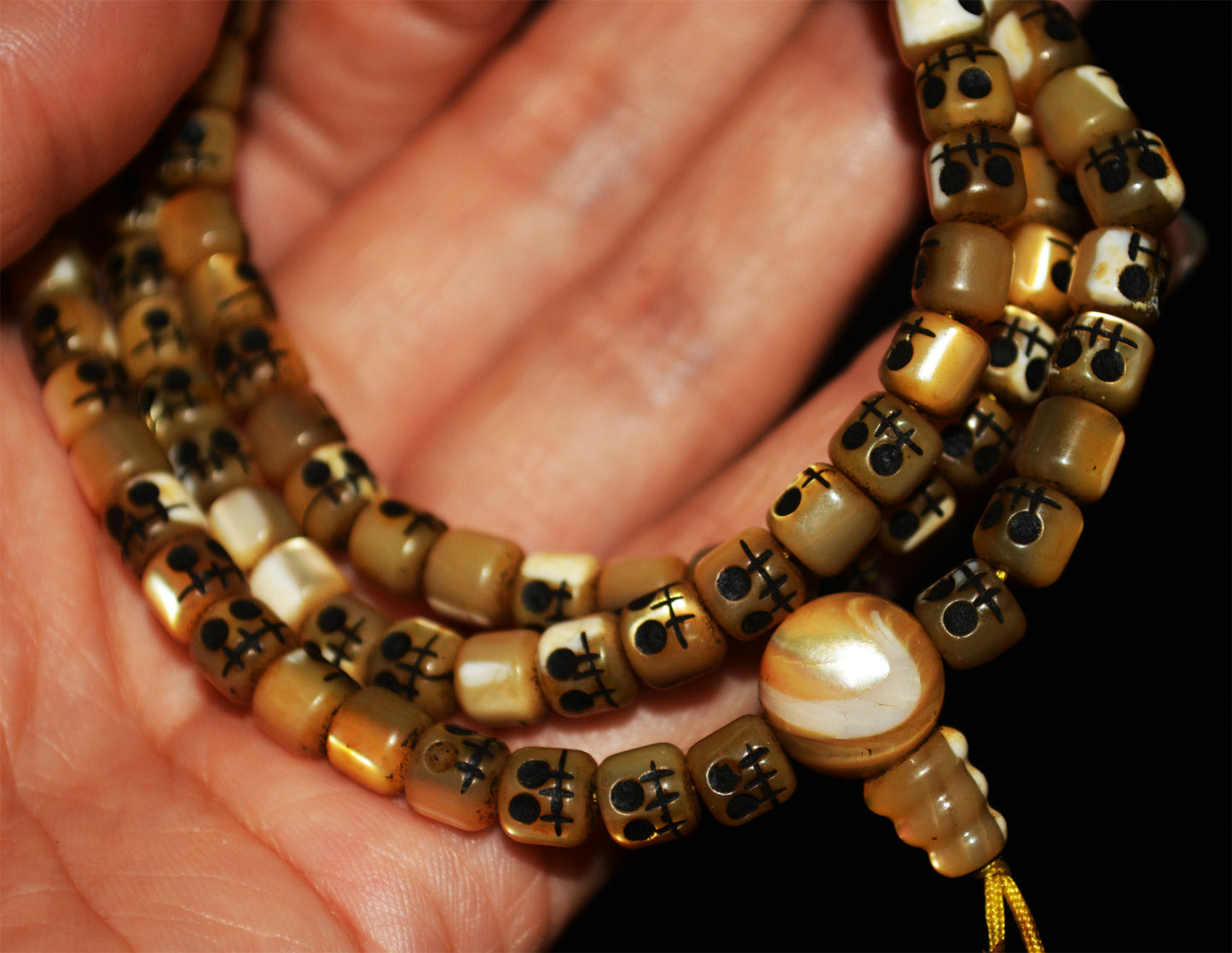 Real Tibetan Old Antique Kapala Bracelet Skull Mala Prayer Beads Amulet Himalayan Rosary Necklace 108 chitipati shmashana adhipati