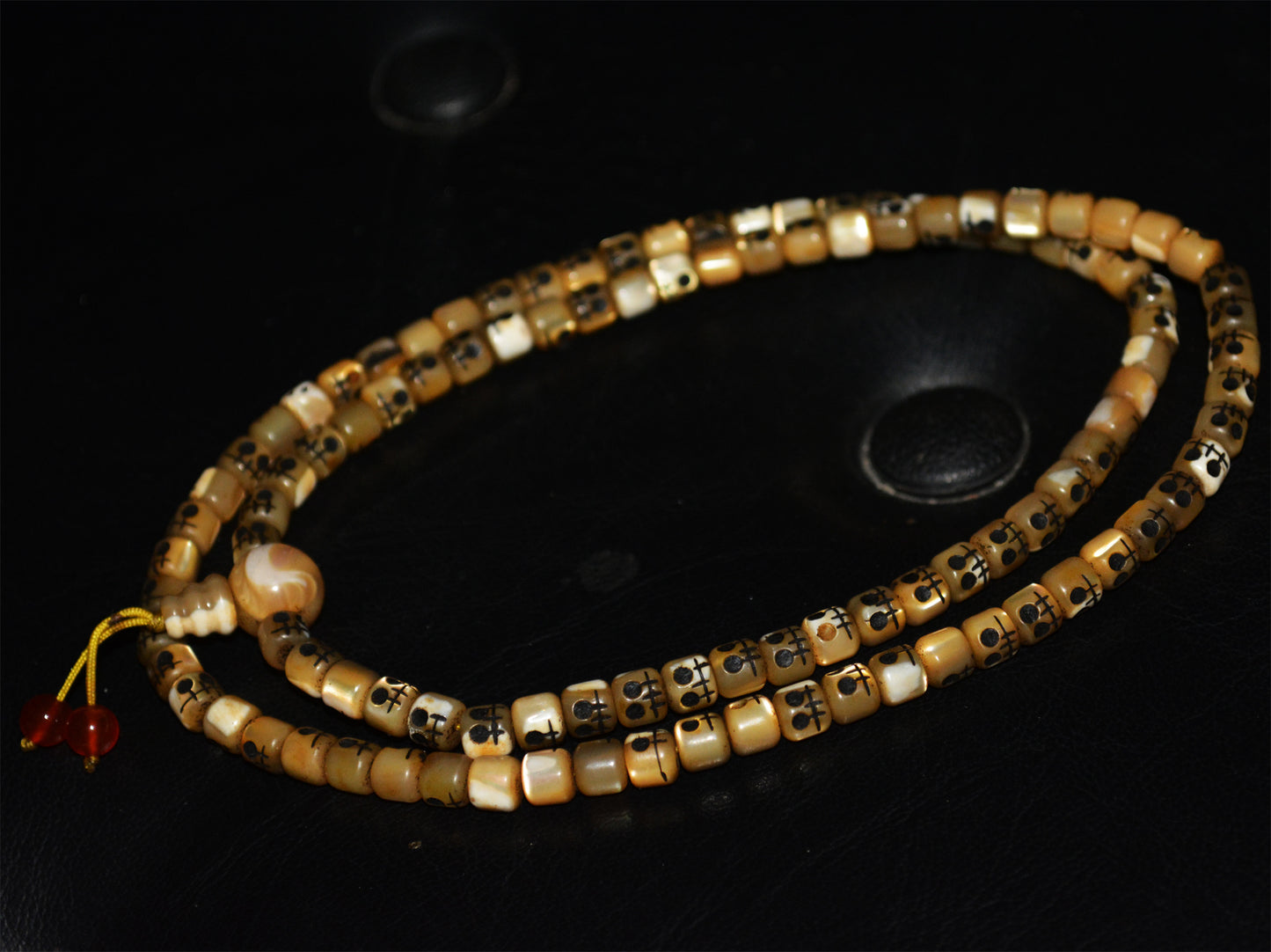 Real Tibetan Old Antique Kapala Bracelet Skull Mala Prayer Beads Amulet Himalayan Rosary Necklace 108 chitipati shmashana adhipati