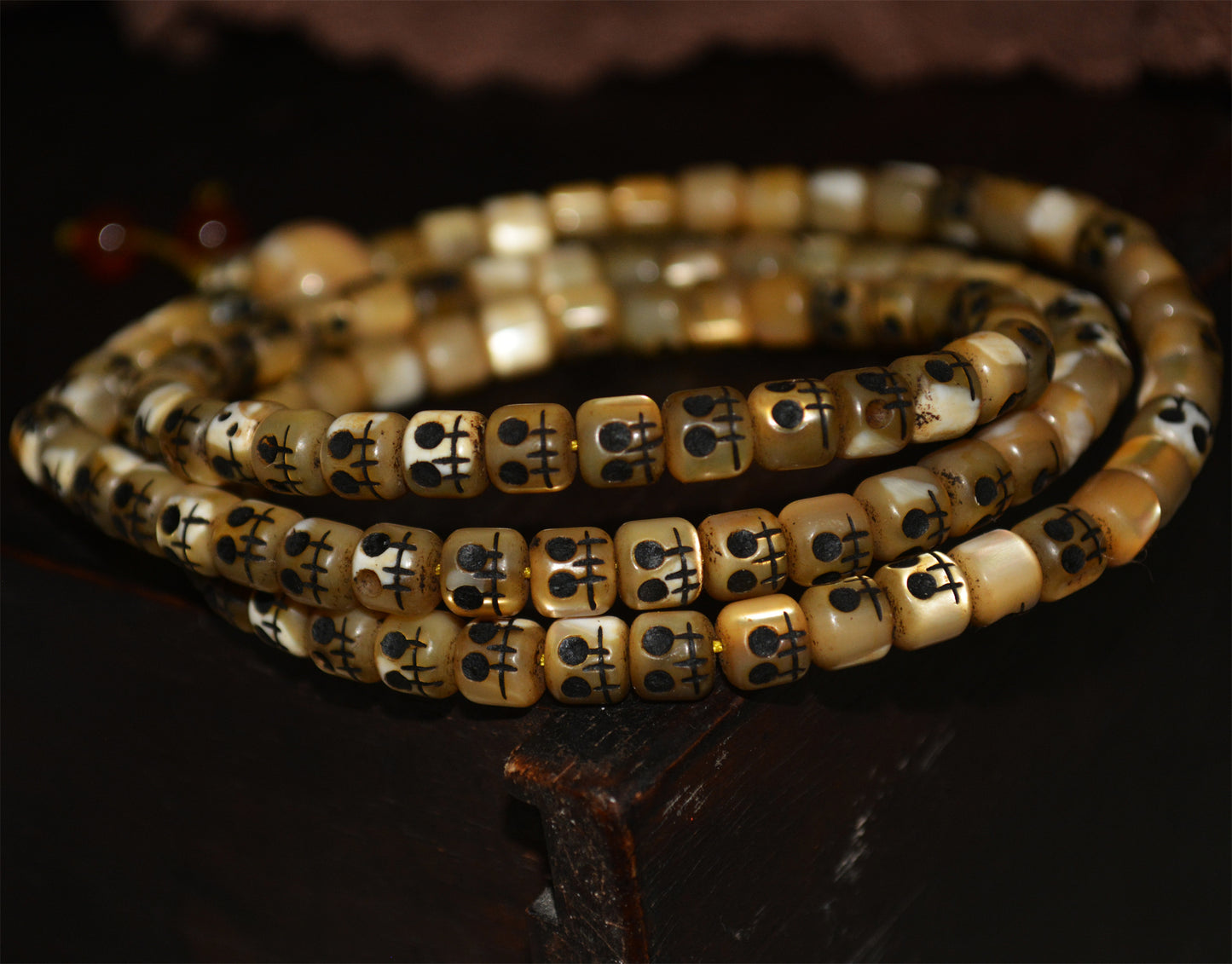 Real Tibetan Old Antique Kapala Bracelet Skull Mala Prayer Beads Amulet Himalayan Rosary Necklace 108 chitipati shmashana adhipati