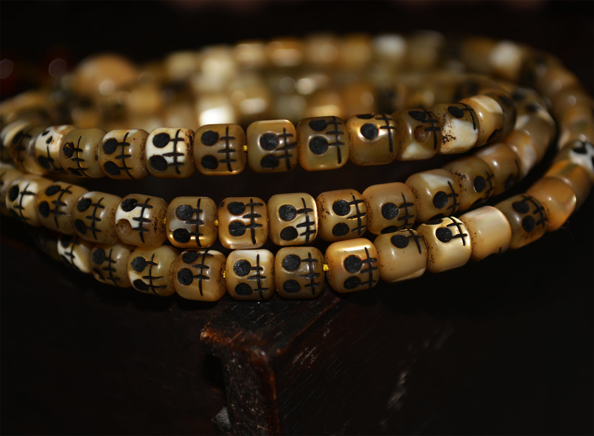 Real Tibetan Old Antique Kapala Bracelet Skull Mala Prayer Beads Amulet Himalayan Rosary Necklace 108 chitipati shmashana adhipati