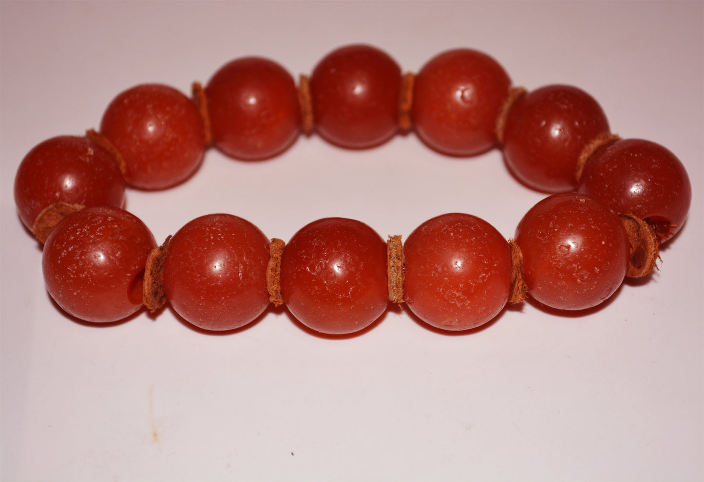 Tibetan Old Antique Nanhong Pema Raka Agate Bracelet Mala Prayer Beads Carnelian Rosary Himalaya Genuine Worry Amulet 20mm