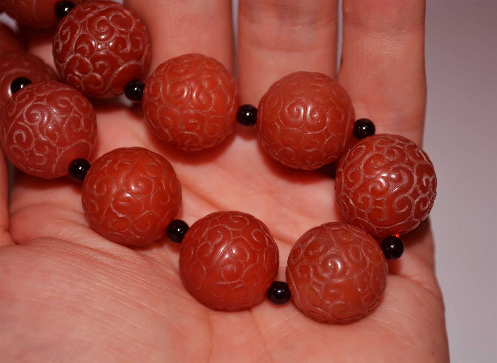 Real Tibetan Old Antique Pema Raka Agate Bracelet Nanhong Mala Prayer Beads Carnelian Rosary Himalaya Genuine Worry Amulet