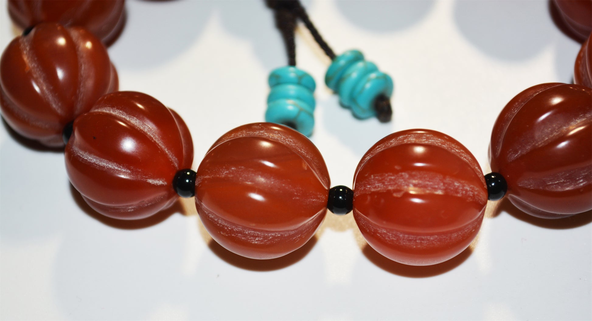 Real Tibetan Old Antique Pema Raka Agate Bracelet Melon Mala Prayer Beads Nanhong Carnelian Pumpkin Rosary Himalaya Genuine Worry Amulet