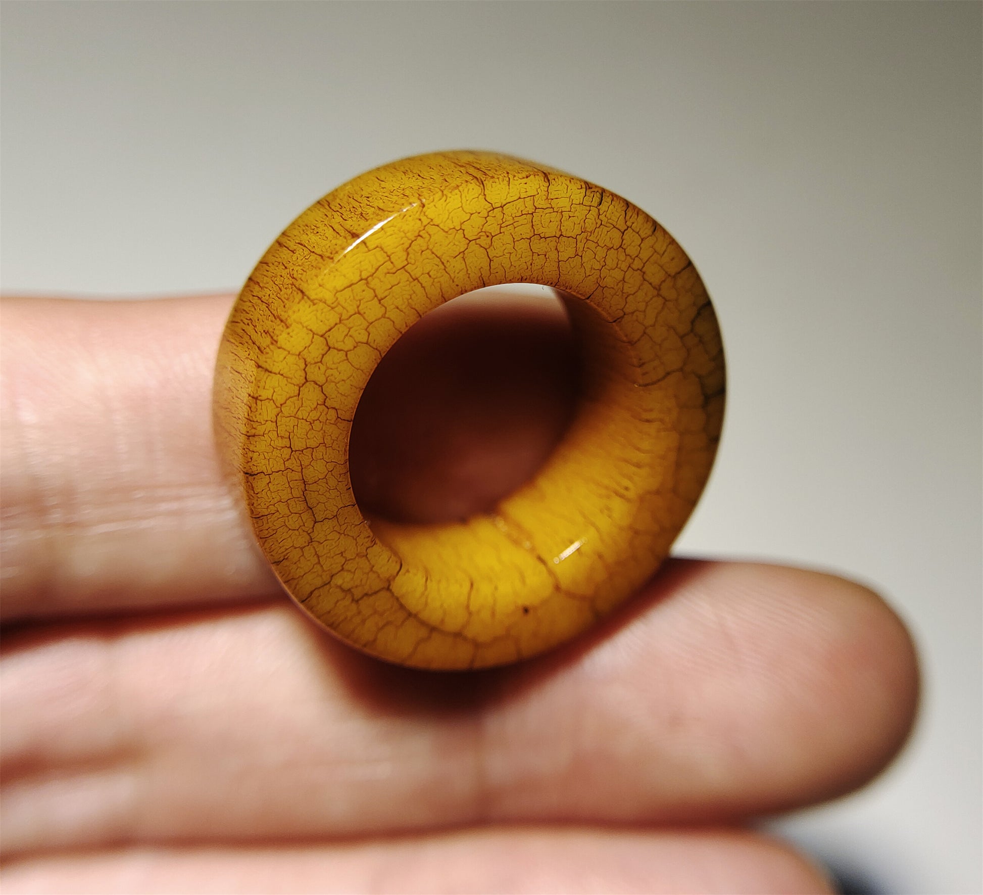 Real Tibetan Old Antique Yak Bone Pendant Ring Amulet Mala Prayer Kapala Bead Doughnut Lucky Talisman Donut