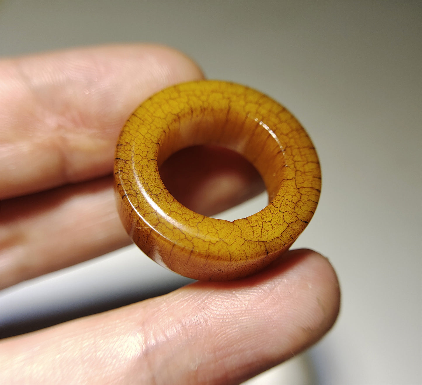 Real Tibetan Old Antique Yak Bone Pendant Ring Amulet Mala Prayer Kapala Bead Doughnut Lucky Talisman Donut
