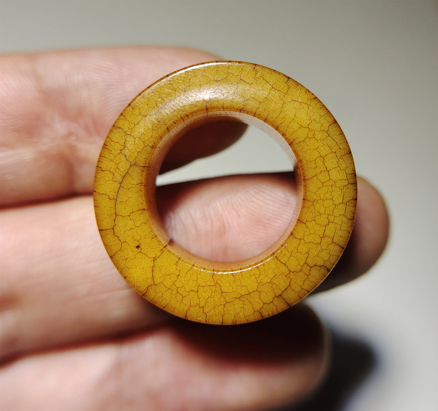 Real Tibetan Old Antique Yak Bone Pendant Ring Amulet Mala Prayer Kapala Bead Doughnut Lucky Talisman Donut
