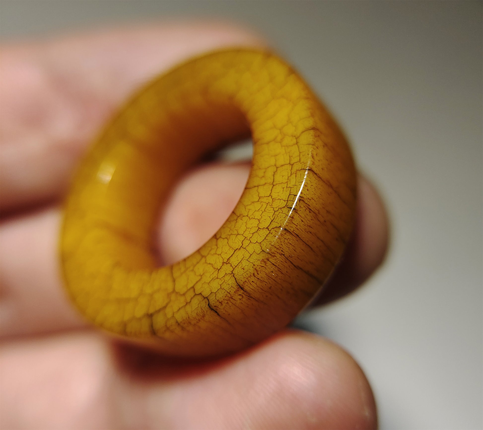 Real Tibetan Old Antique Yak Bone Pendant Ring Amulet Mala Prayer Kapala Bead Doughnut Lucky Talisman Donut