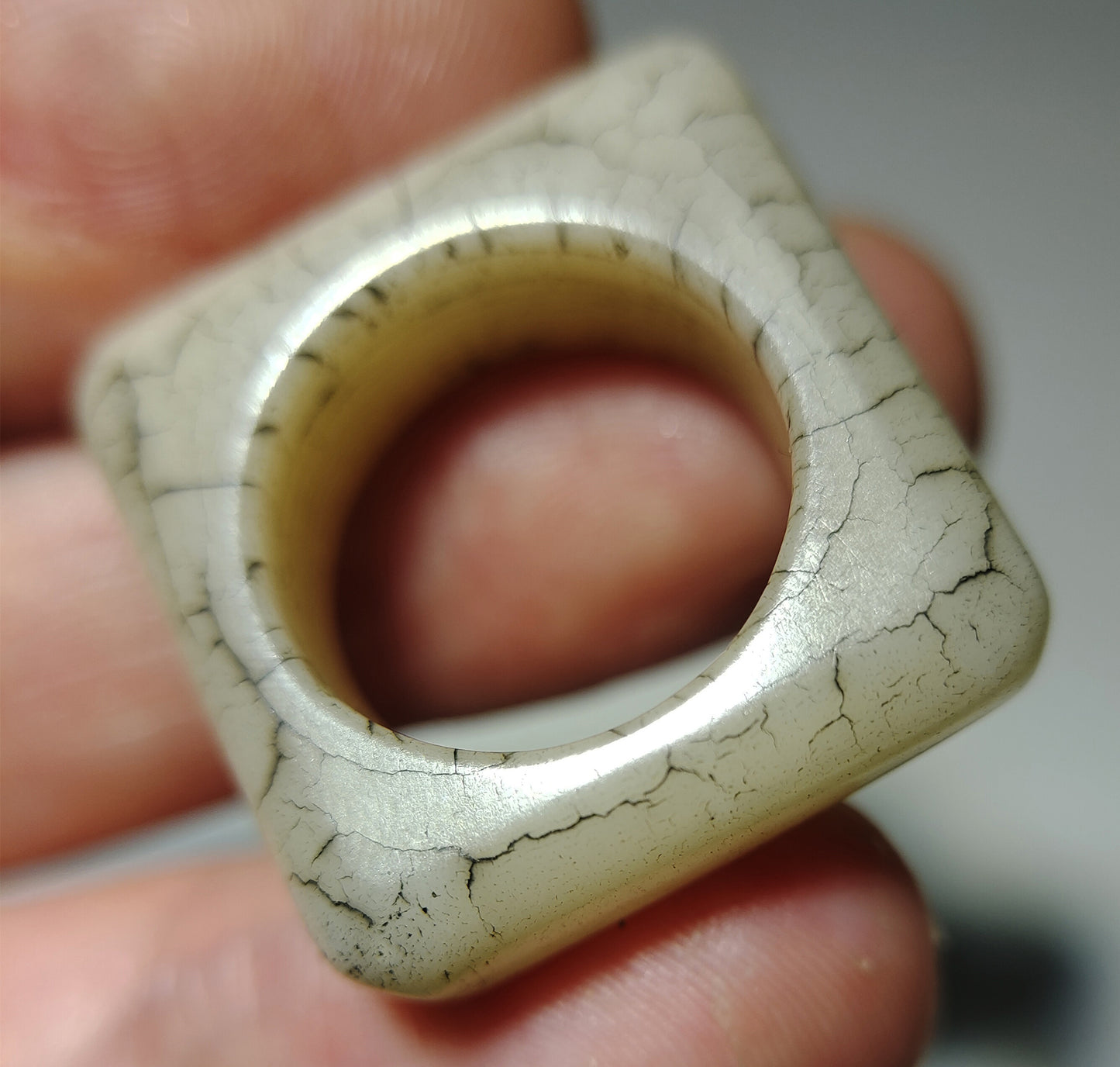 Real Tibetan Old Antique Yak Bone Pendant Ring Amulet Mala Prayer Kapala Bead Doughnut Lucky Talisman