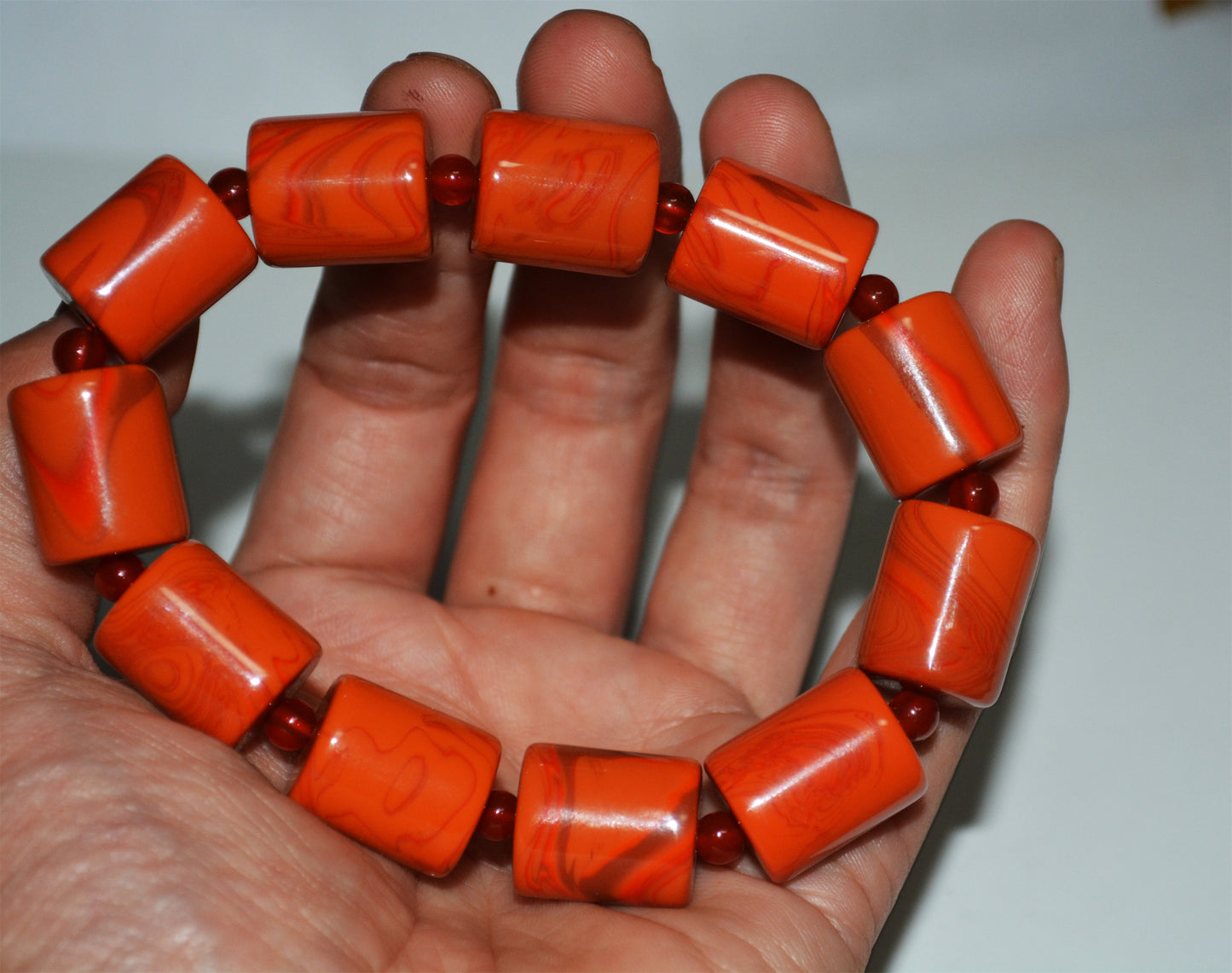 Real Tibetan Old Pema Raka Agate Bracelet Mala Prayer Beads Himalayan Nanhong Carnelian Rosary Genuine Worry Amulet
