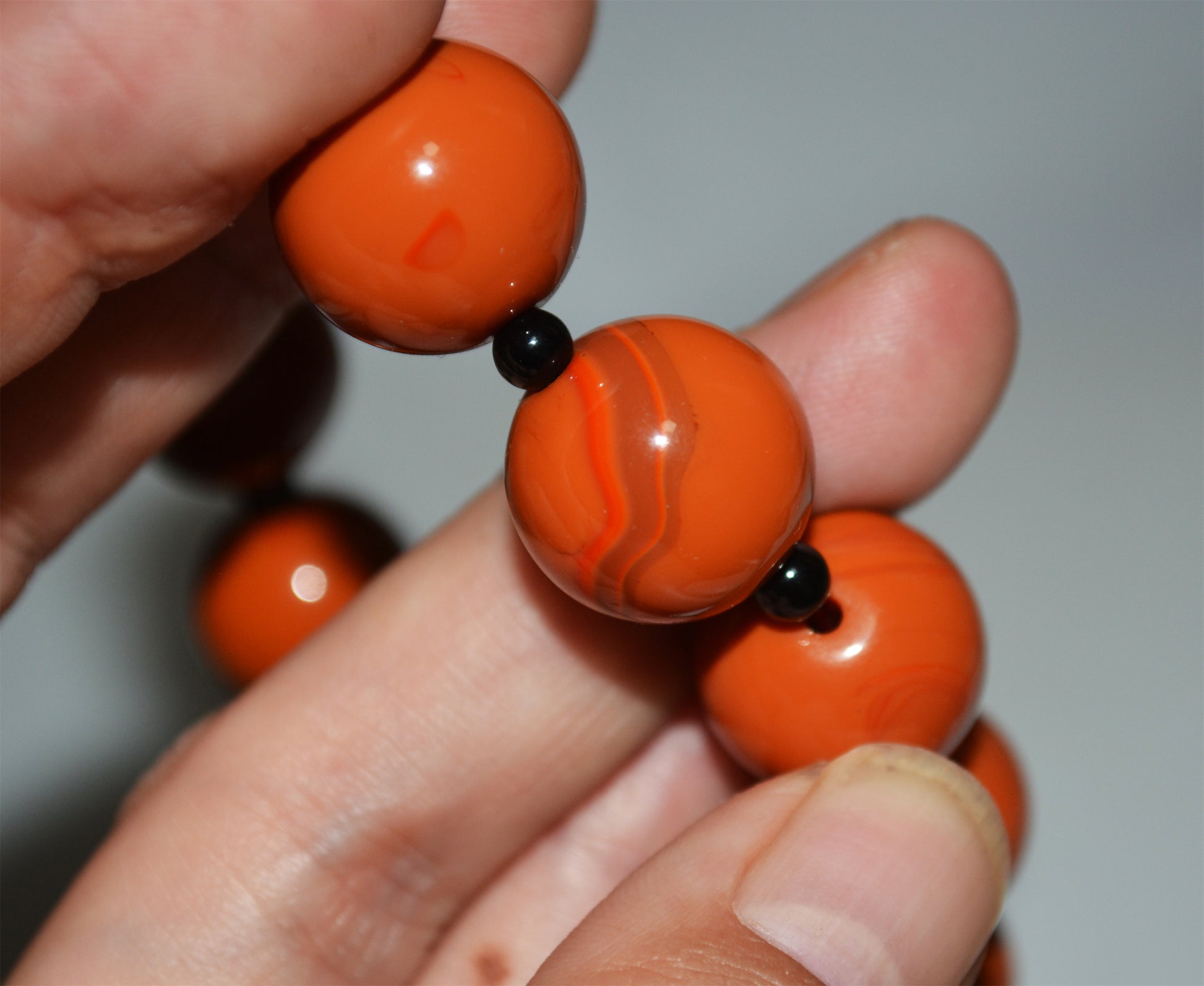 Real Tibetan Old  Pema Raka Agate Bracelet Mala Prayer Beads Nanhong Carnelian Rosary Himalaya Genuine Worry Amulet