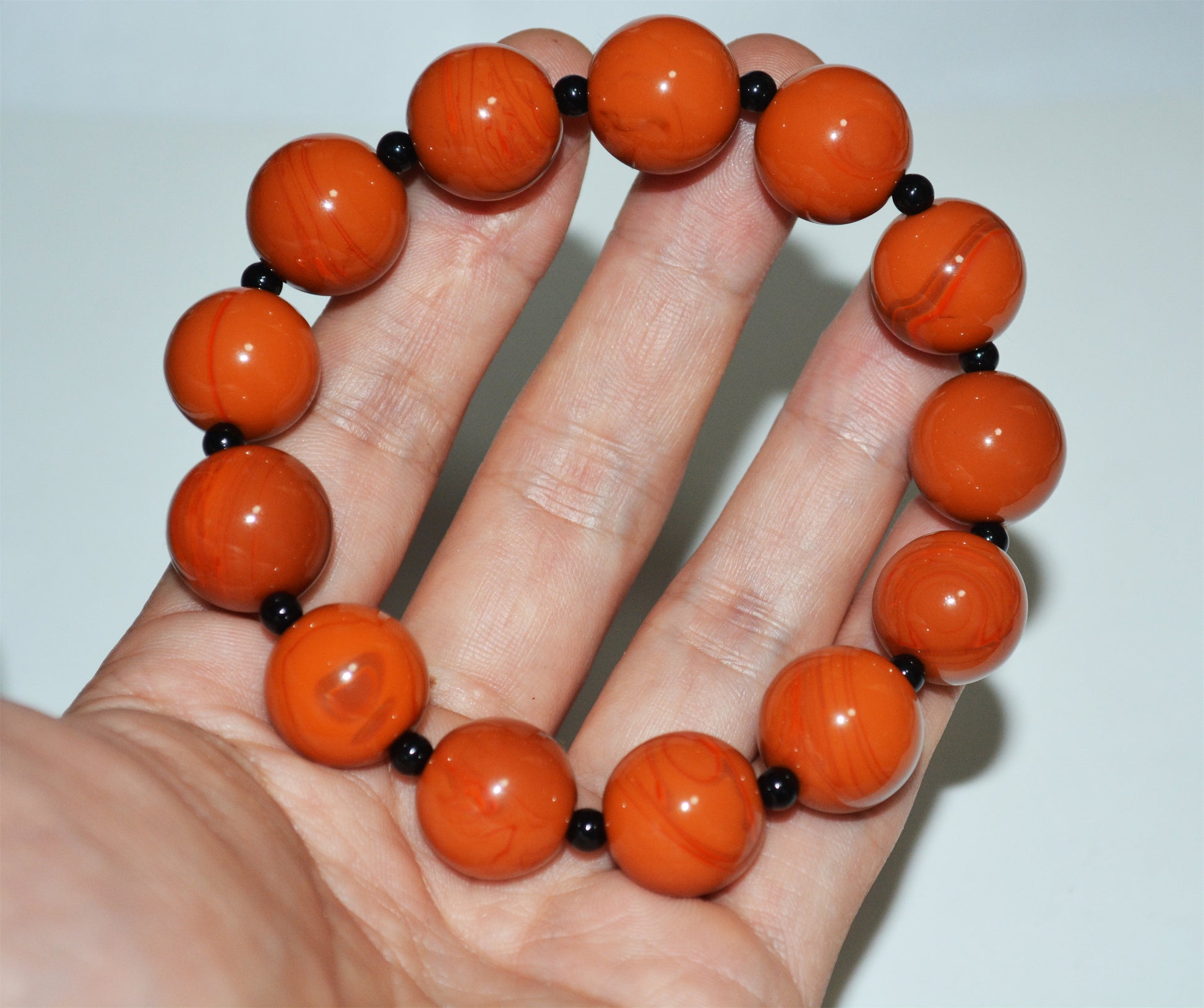 Real Tibetan Old  Pema Raka Agate Bracelet Mala Prayer Beads Nanhong Carnelian Rosary Himalaya Genuine Worry Amulet