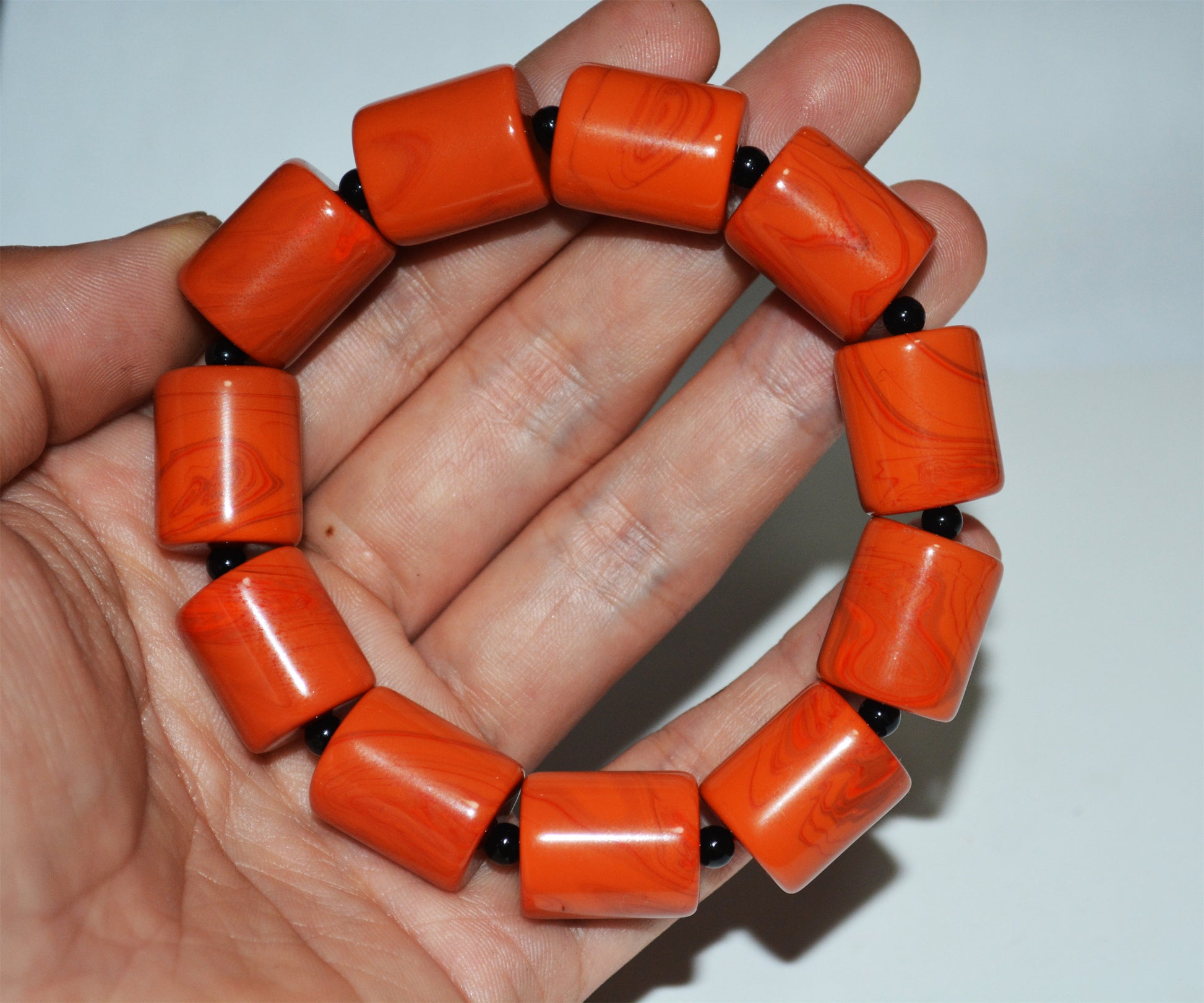 Real Tibetan Old  Pema Raka Agate Bracelet Mala Prayer Beads Nanhong Carnelian Rosary Himalaya Genuine Worry Amulet